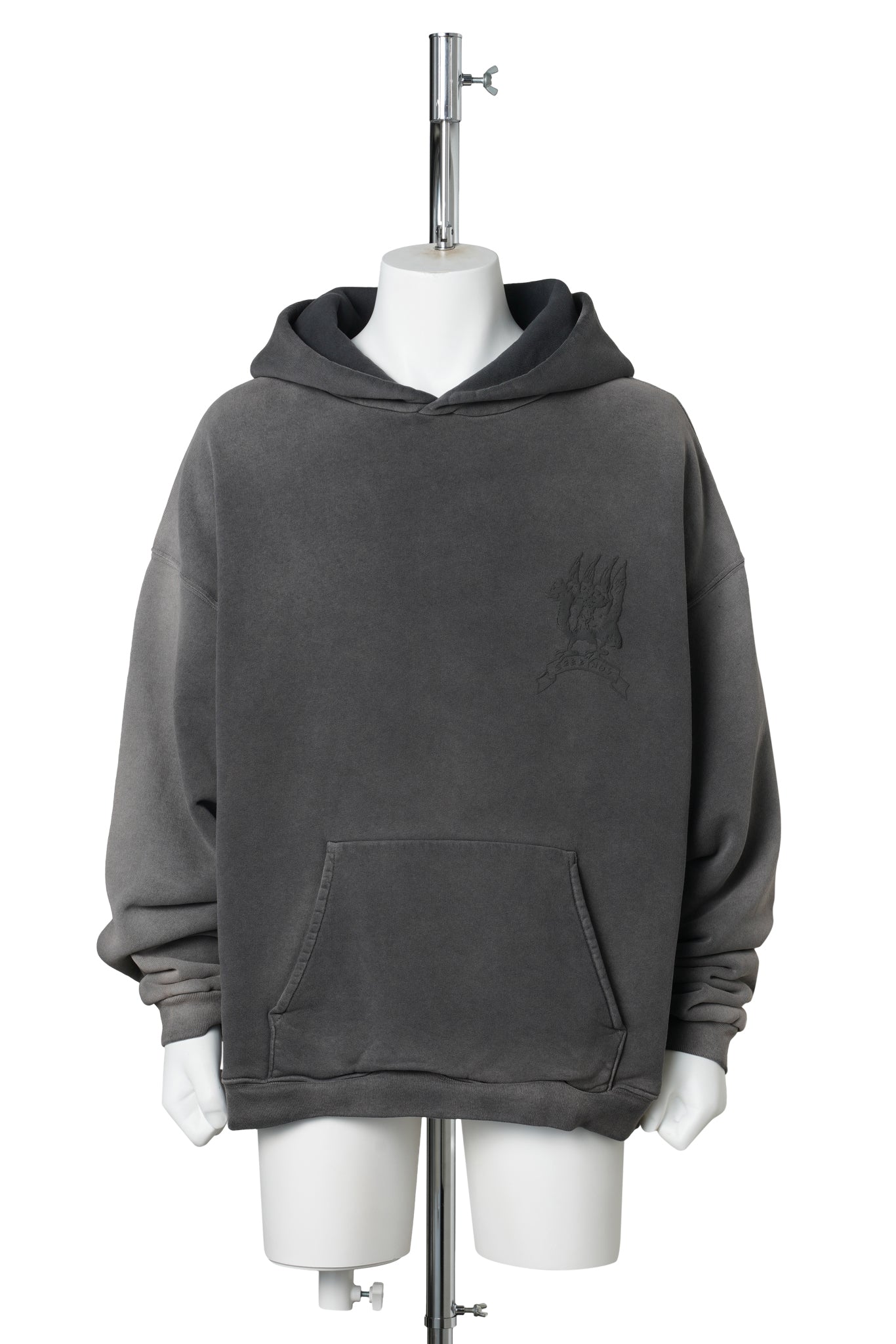 BIRD CREST HOODED SWEATSHIRT / FADED BLACK
