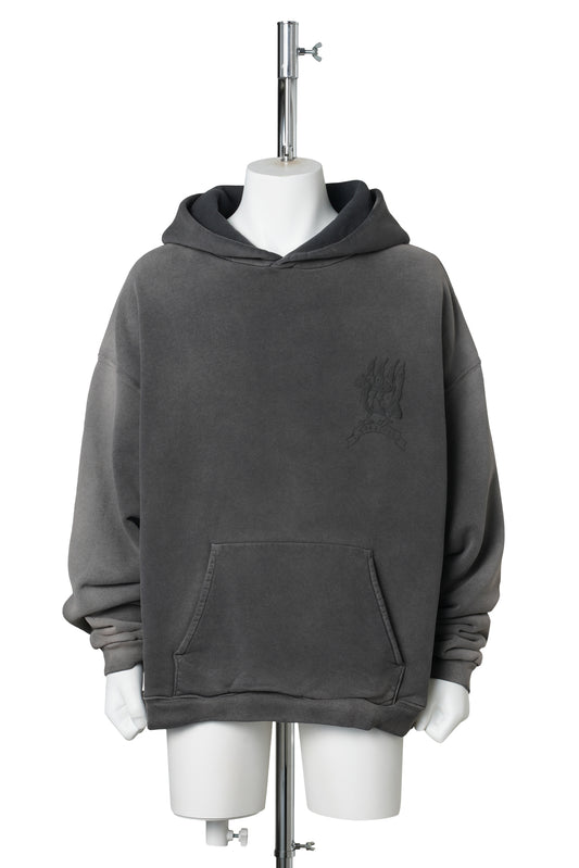BIRD CREST HOODED SWEATSHIRT / FADED BLACK