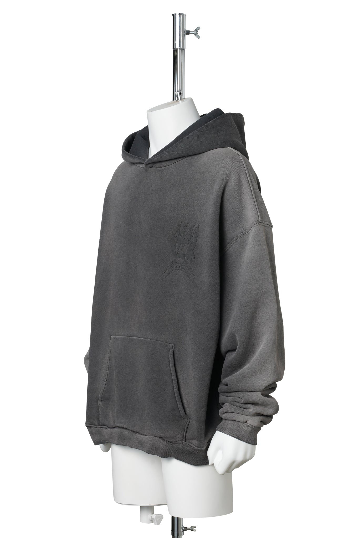 BIRD CREST HOODED SWEATSHIRT / FADED BLACK