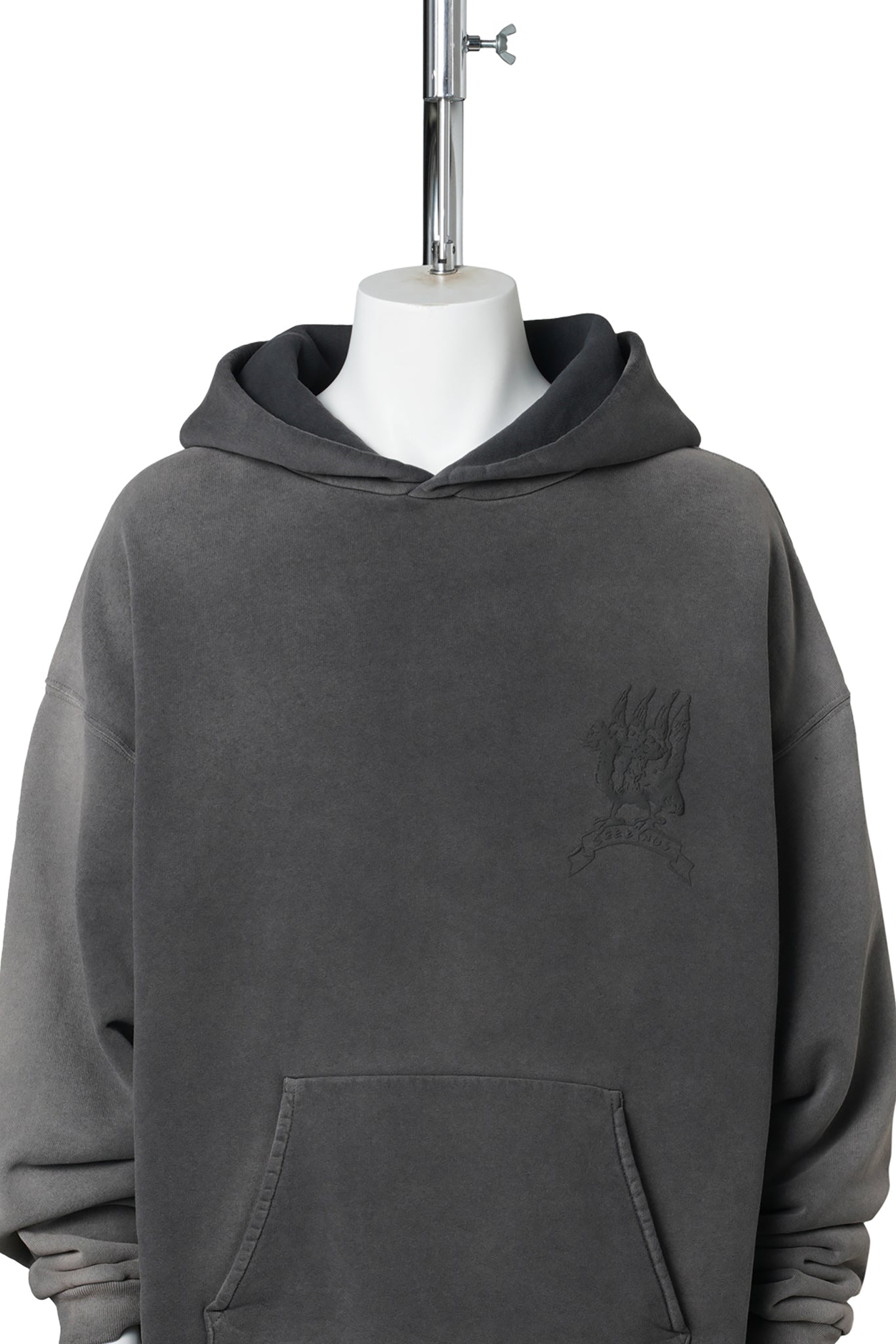 BIRD CREST HOODED SWEATSHIRT / FADED BLACK