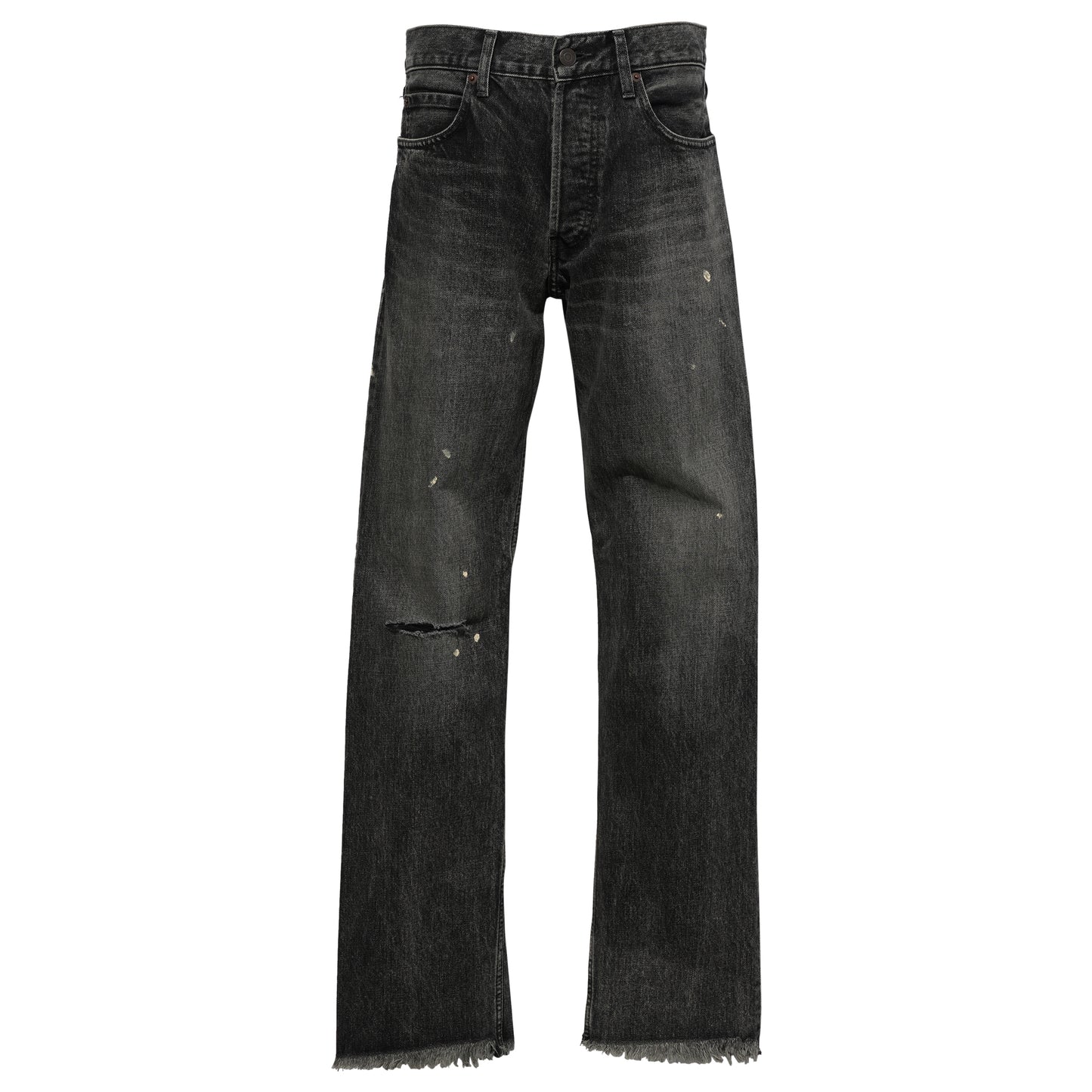 STRAIGHT LEG DENIM / WASHED BLACK/PAINT