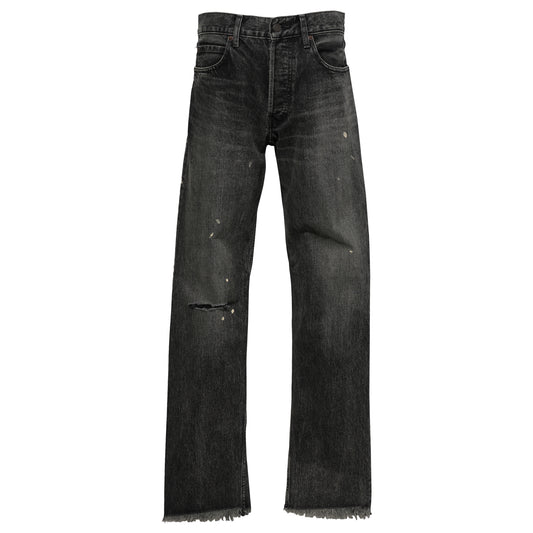 STRAIGHT LEG DENIM / WASHED BLACK/PAINT