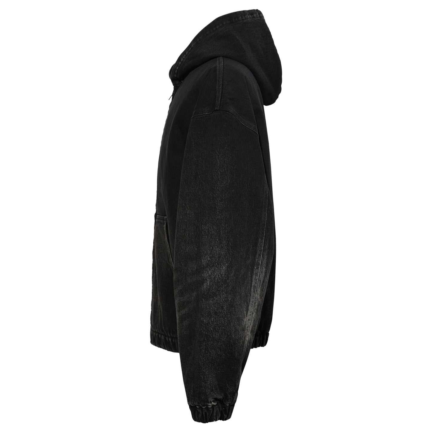 HOODED DENIM WORKER'S JACKET / DESERT WASH BLACK