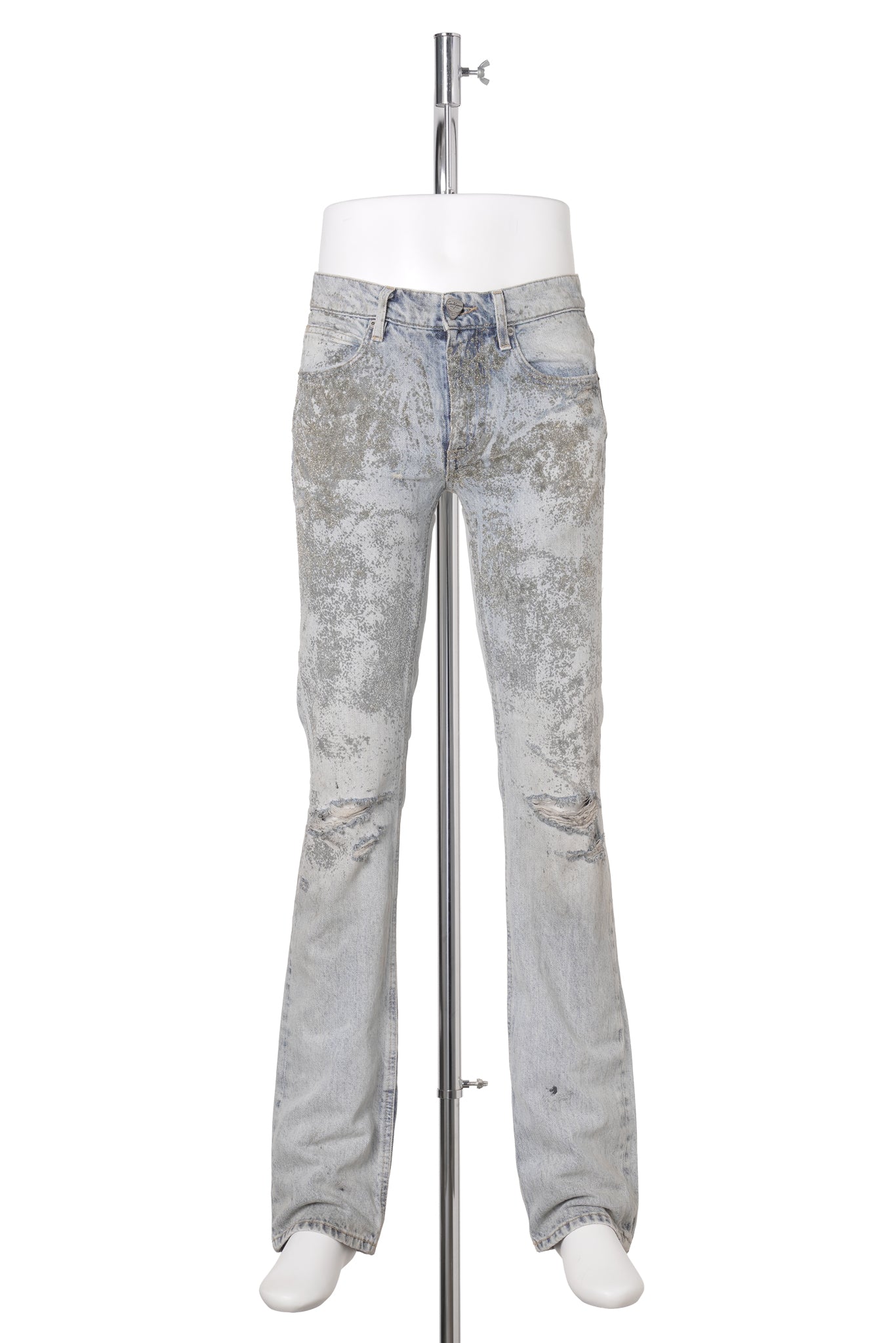 GLITTER STAINED JEANS / LIGHT BLUE