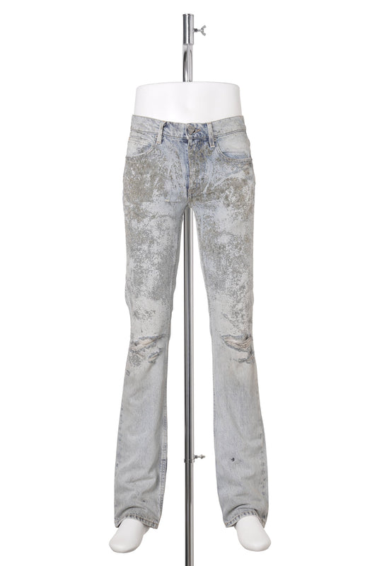 GLITTER STAINED JEANS / LIGHT BLUE