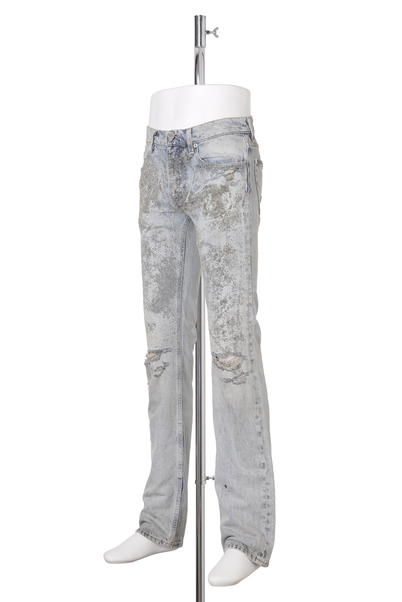 GLITTER STAINED JEANS / LIGHT BLUE