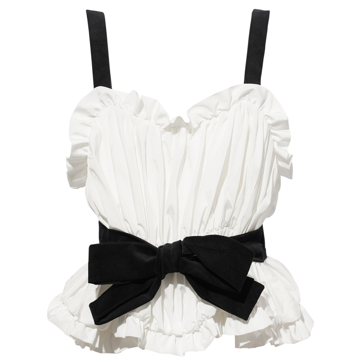 RUFFLE BOW STRAP TOP / WHITE – GR8