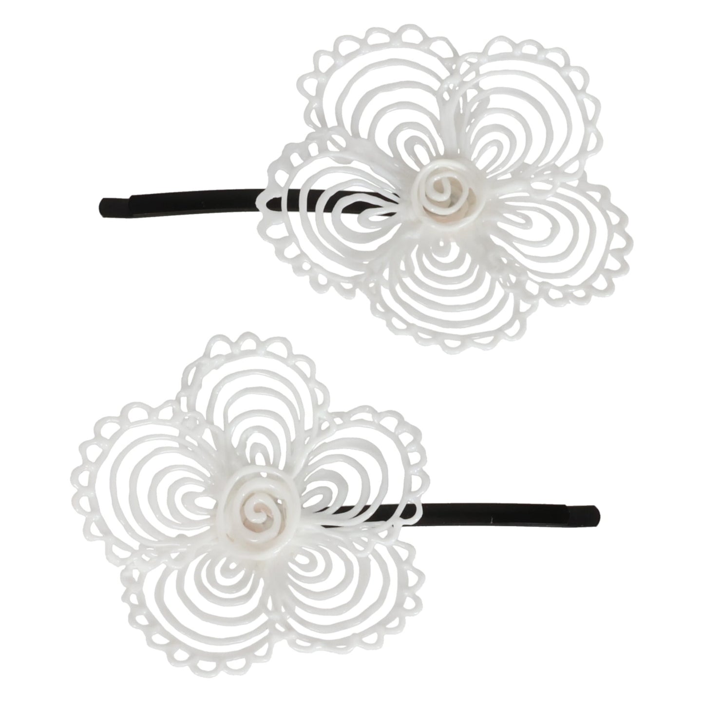 3D PRINTED FLOWER HAIR PIN / WHITE