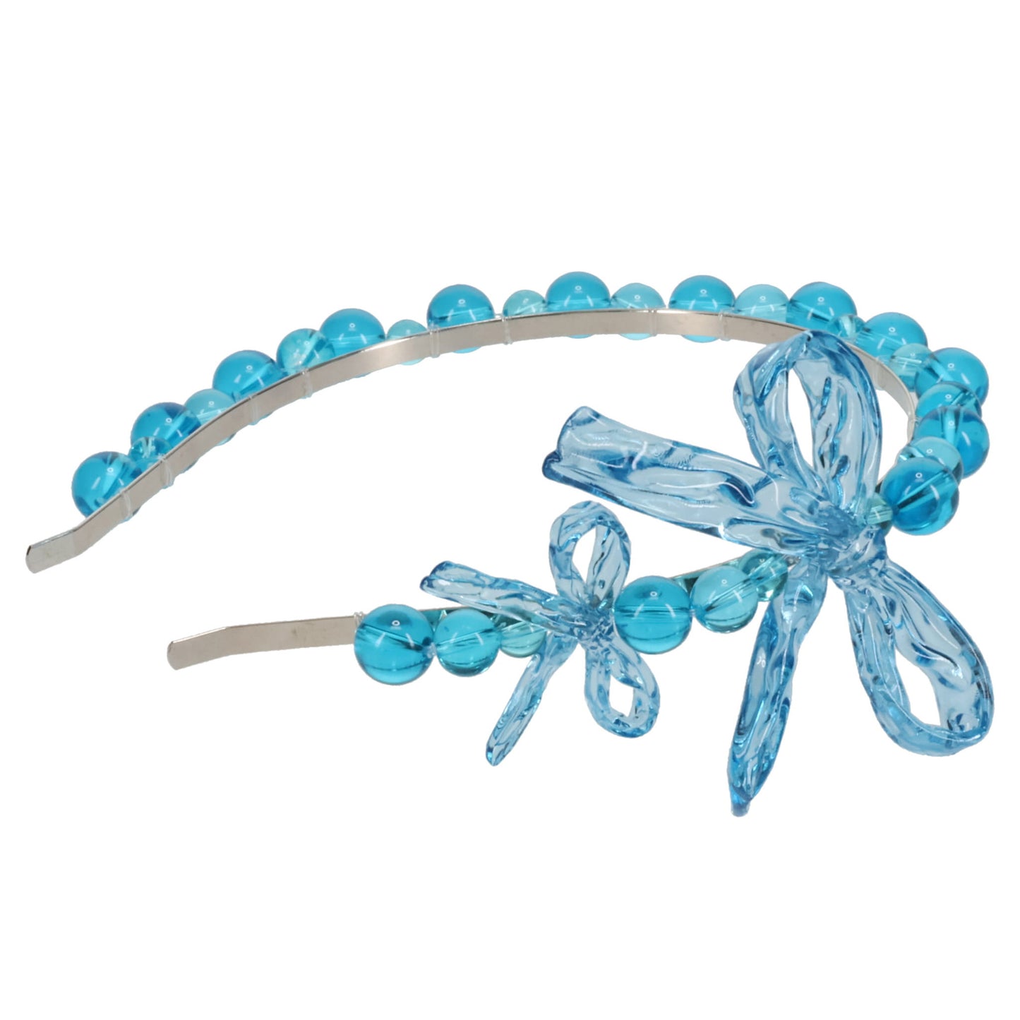 BLUE BOW BEADED HEADBAND / BLUE