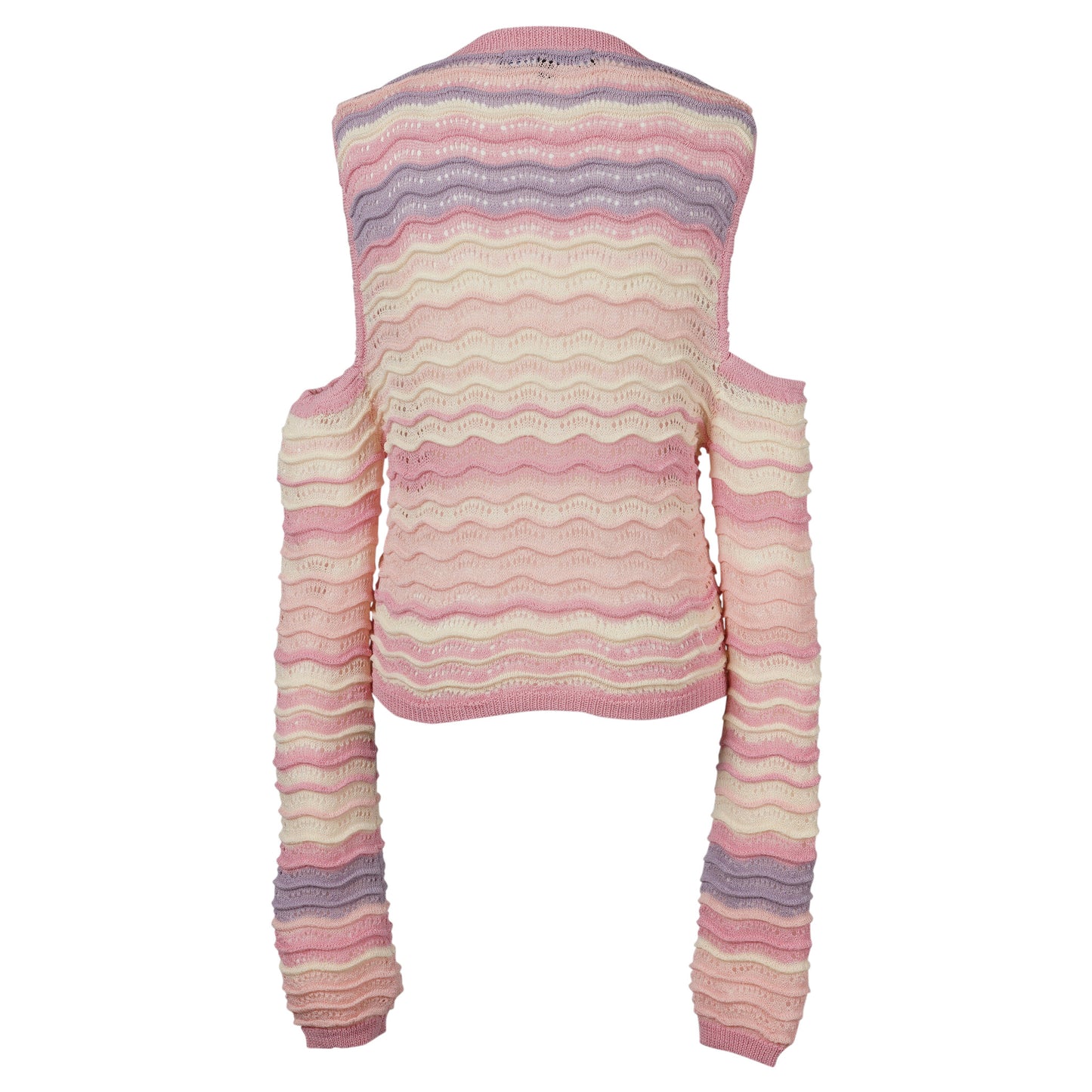 WAVE KNIT COLDSHOULDER TOP / PINK