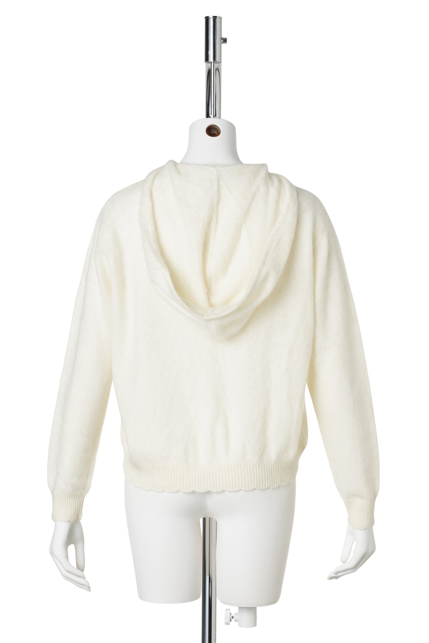 HOODED CASHMERE CARDIGAN / WHITE