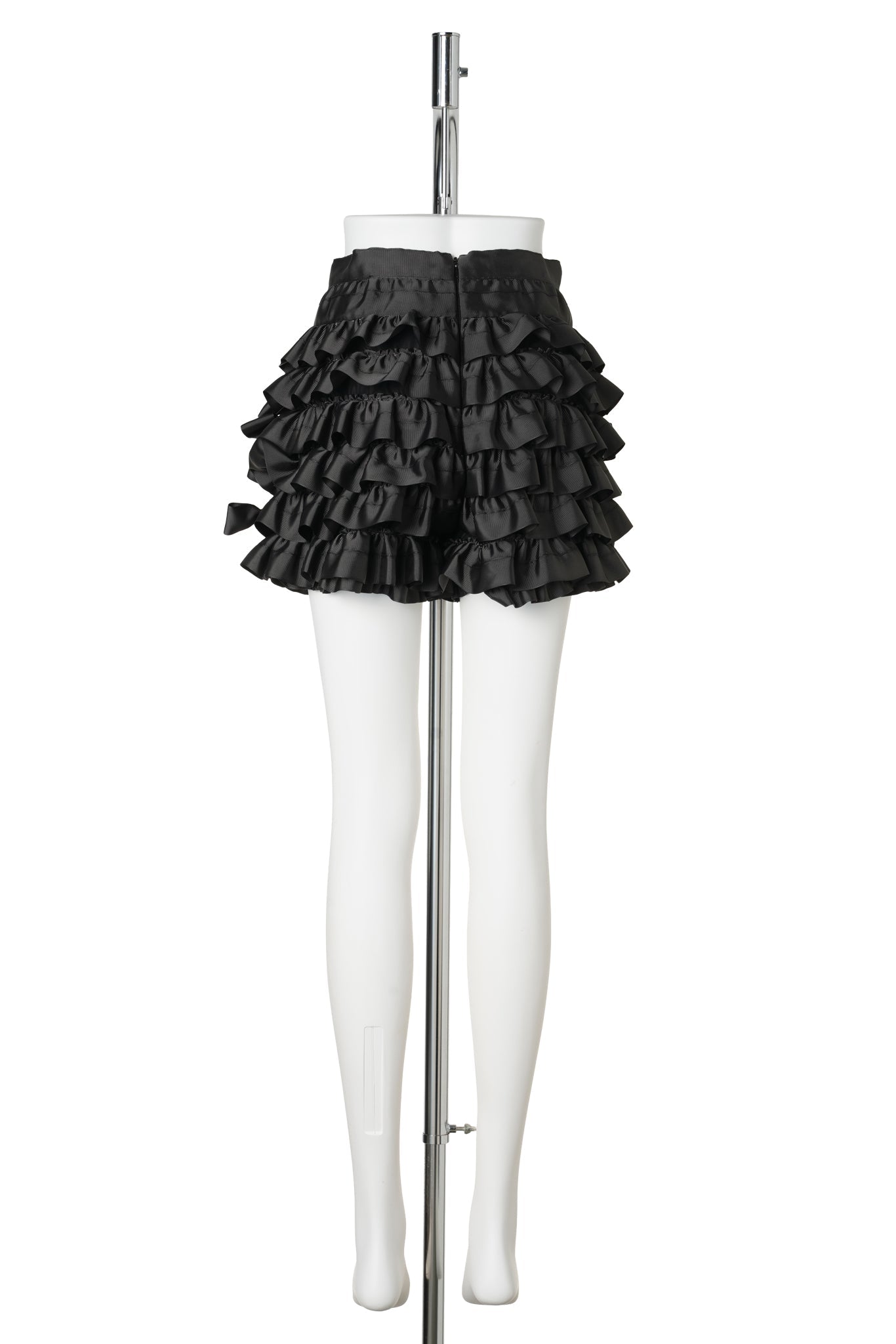 RUFFLE BOW MINI SHORTS / BLACK