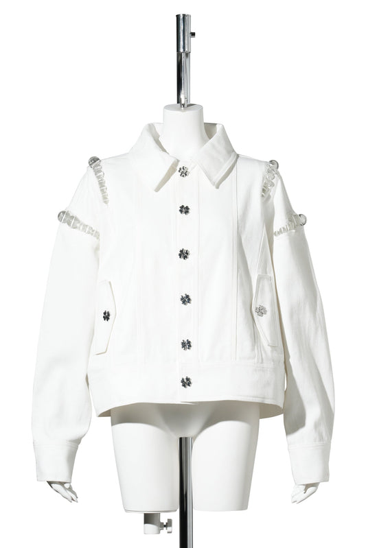 BUBBLE DENIM JACKET / WHITE
