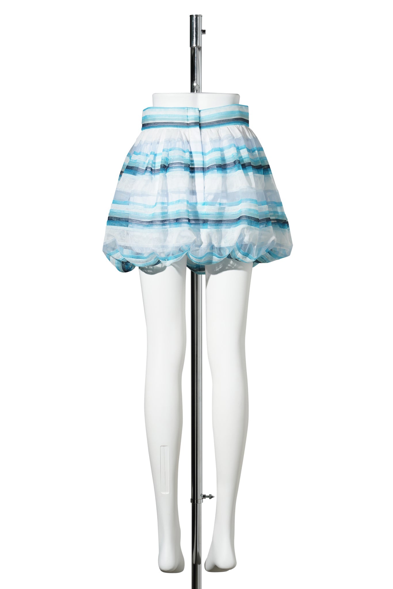 STRIPED PUFF MINI SKIRT / BLUE