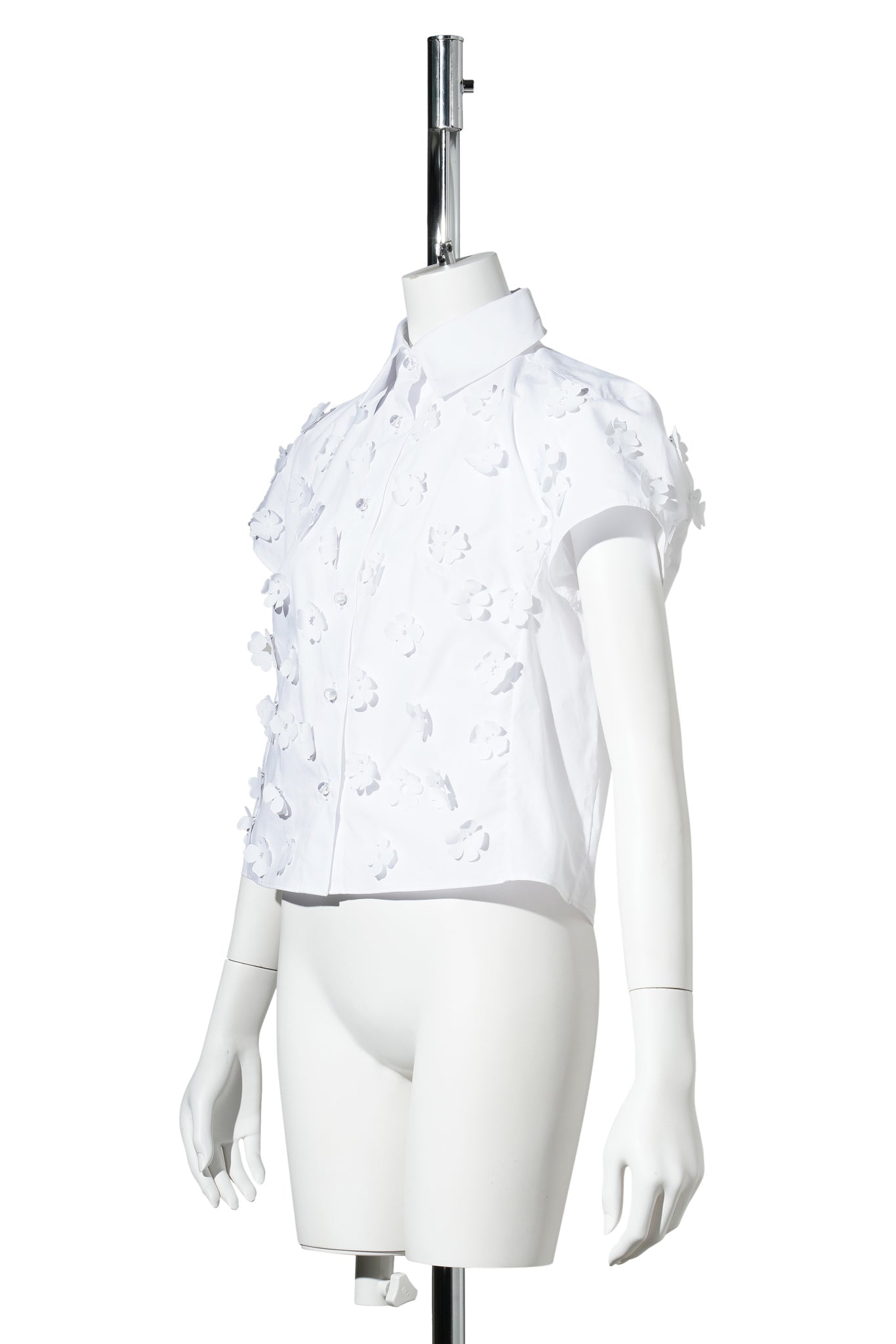 FLOAT FLOWER MINI SHIRT / WHITE
