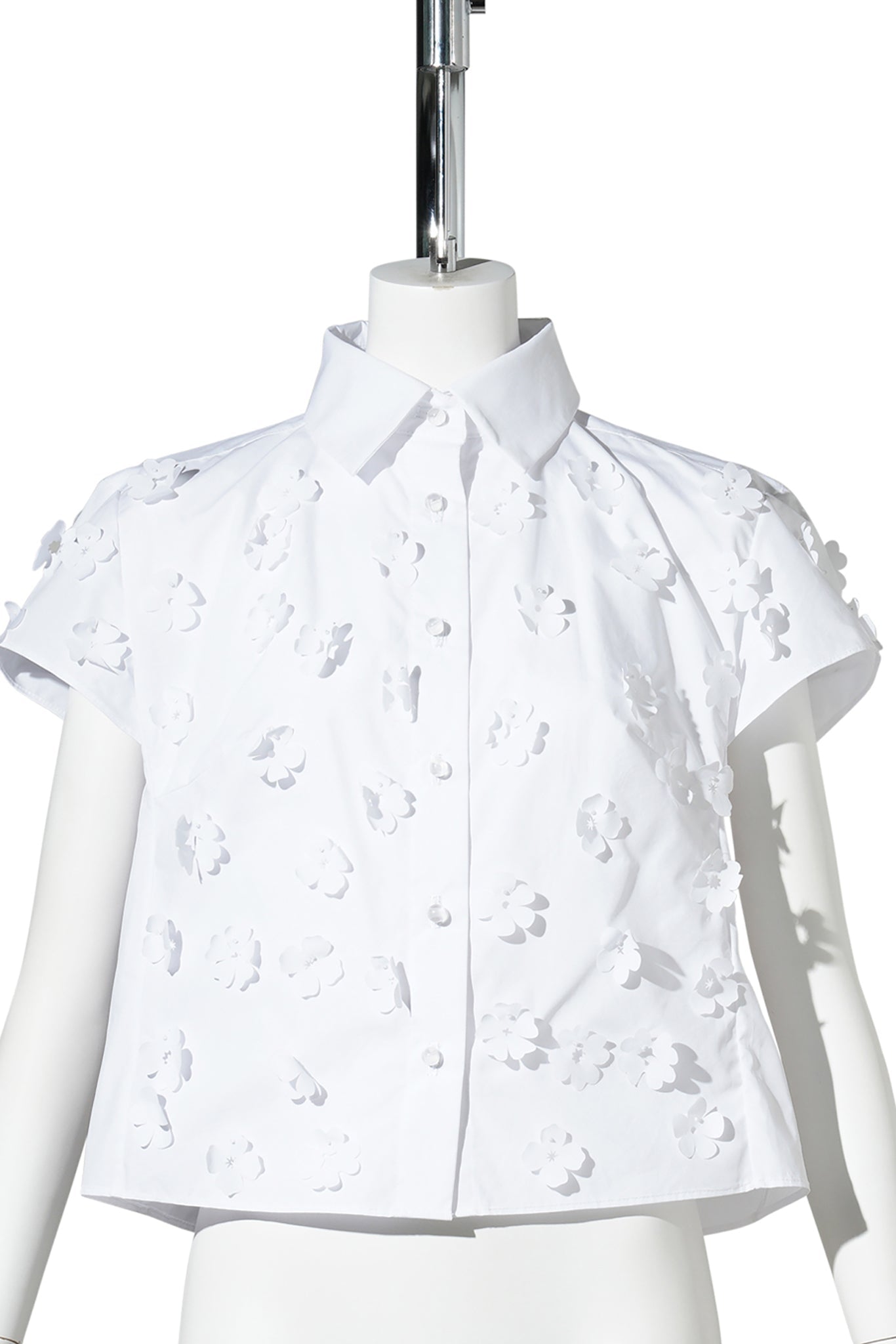 FLOAT FLOWER MINI SHIRT / WHITE