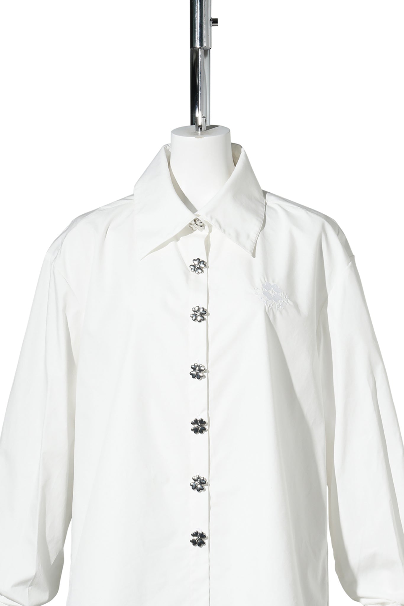 EMBROIDERED MONOGRAM SHIRT / WHITE