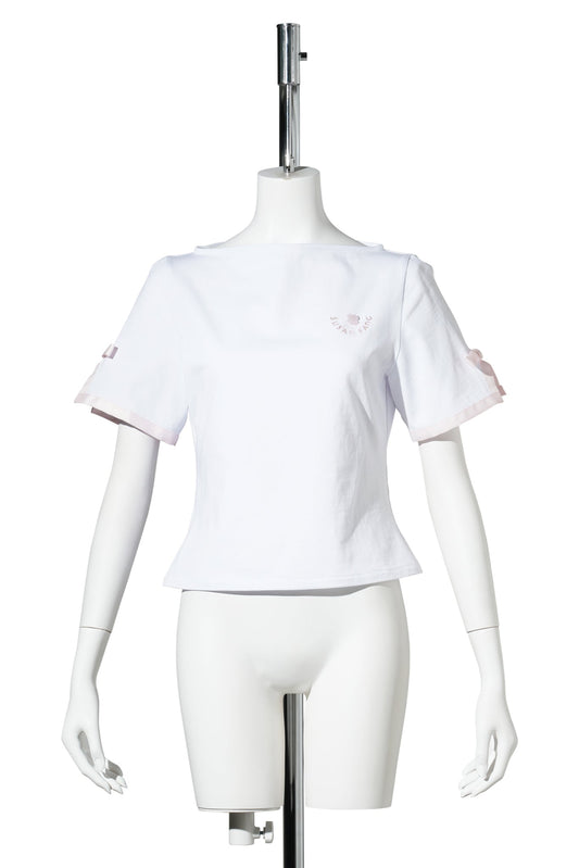 MONOGRAM BOW MINI TEE / WHITE