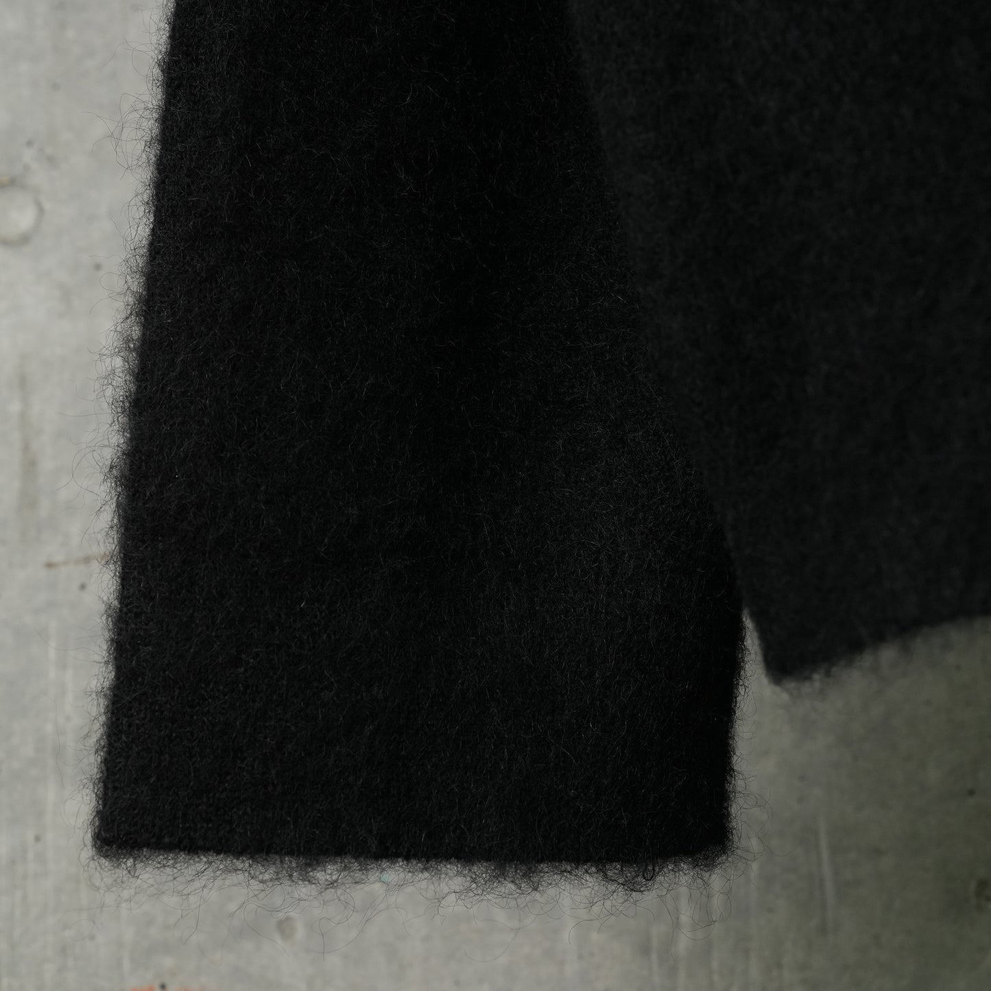 DOUBLE FACE MOHAIR HOODED JACKET / BLACK