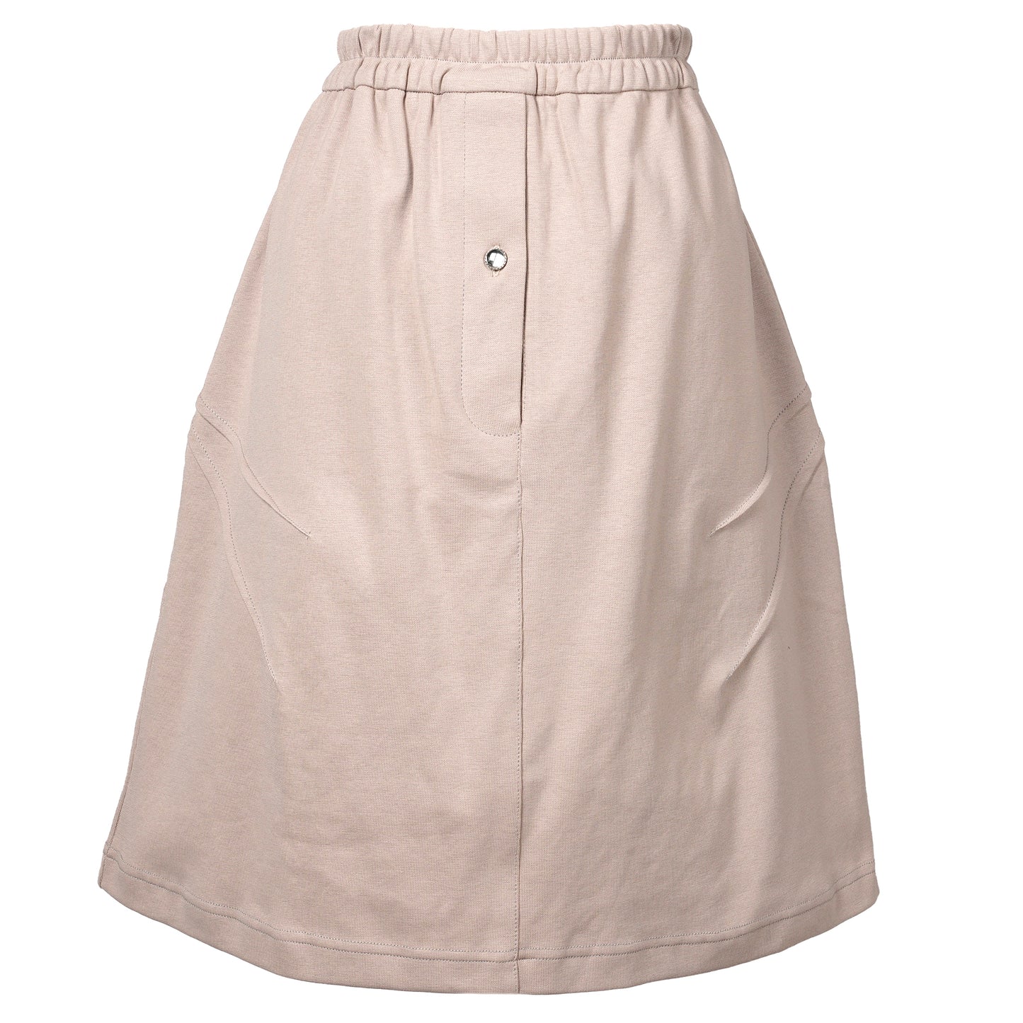 MIRROR BUTTON SKIRT / TAUPE