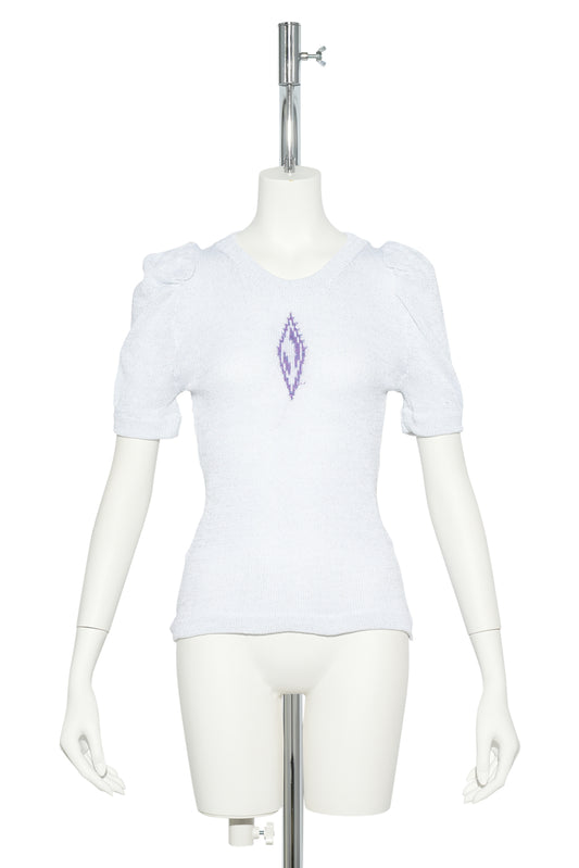 PRINCESS BLOUSE / WHITE & PURPLE