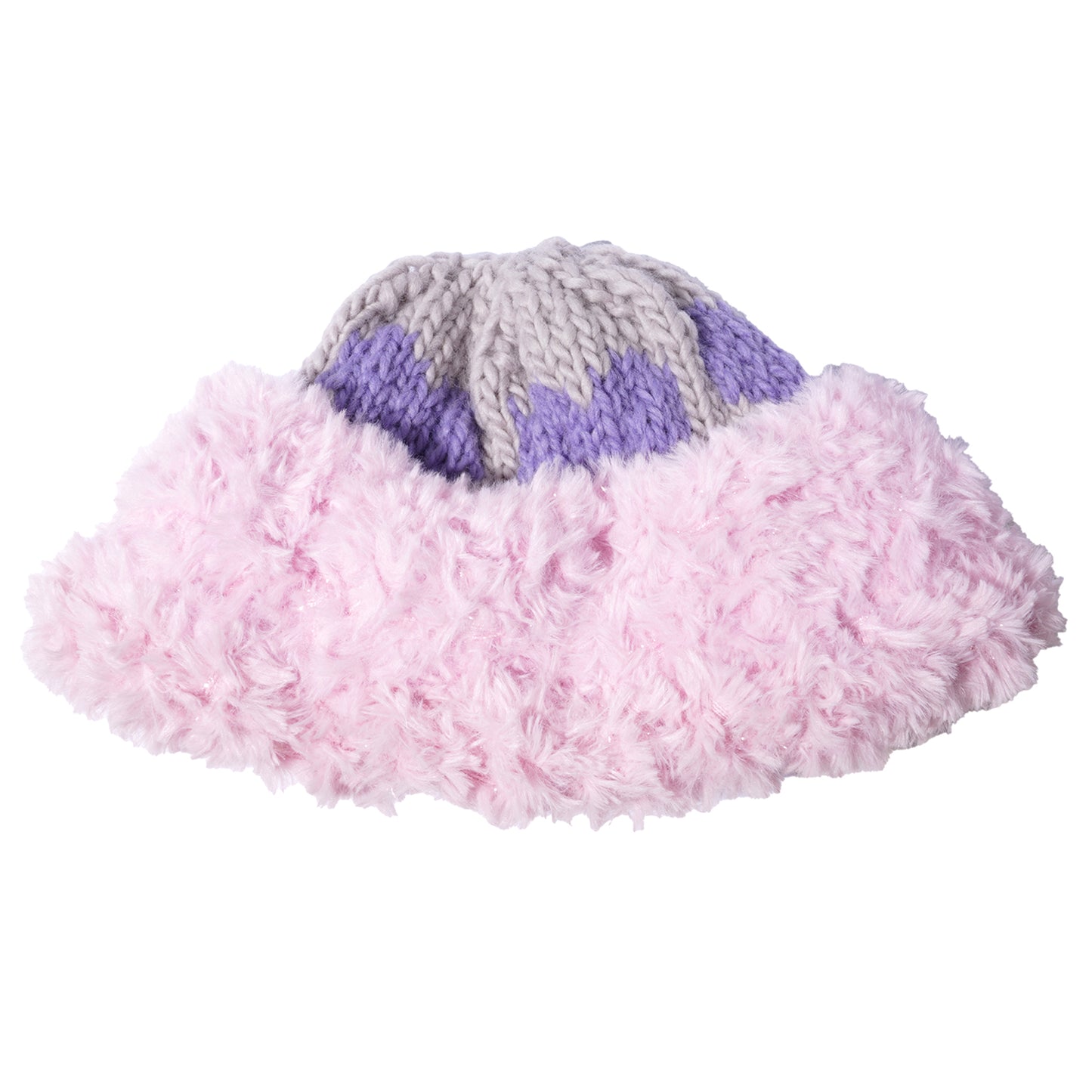 HEART HAT / PURPLE GREY AND LIGHT PINK