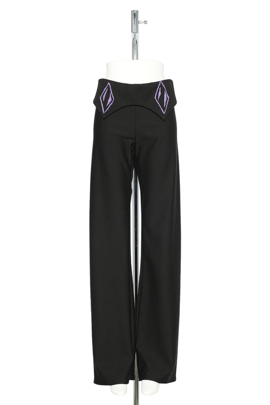 PRINCESS TRACK PANTS BLACK / BLACK AND PURPLE SHIMMER