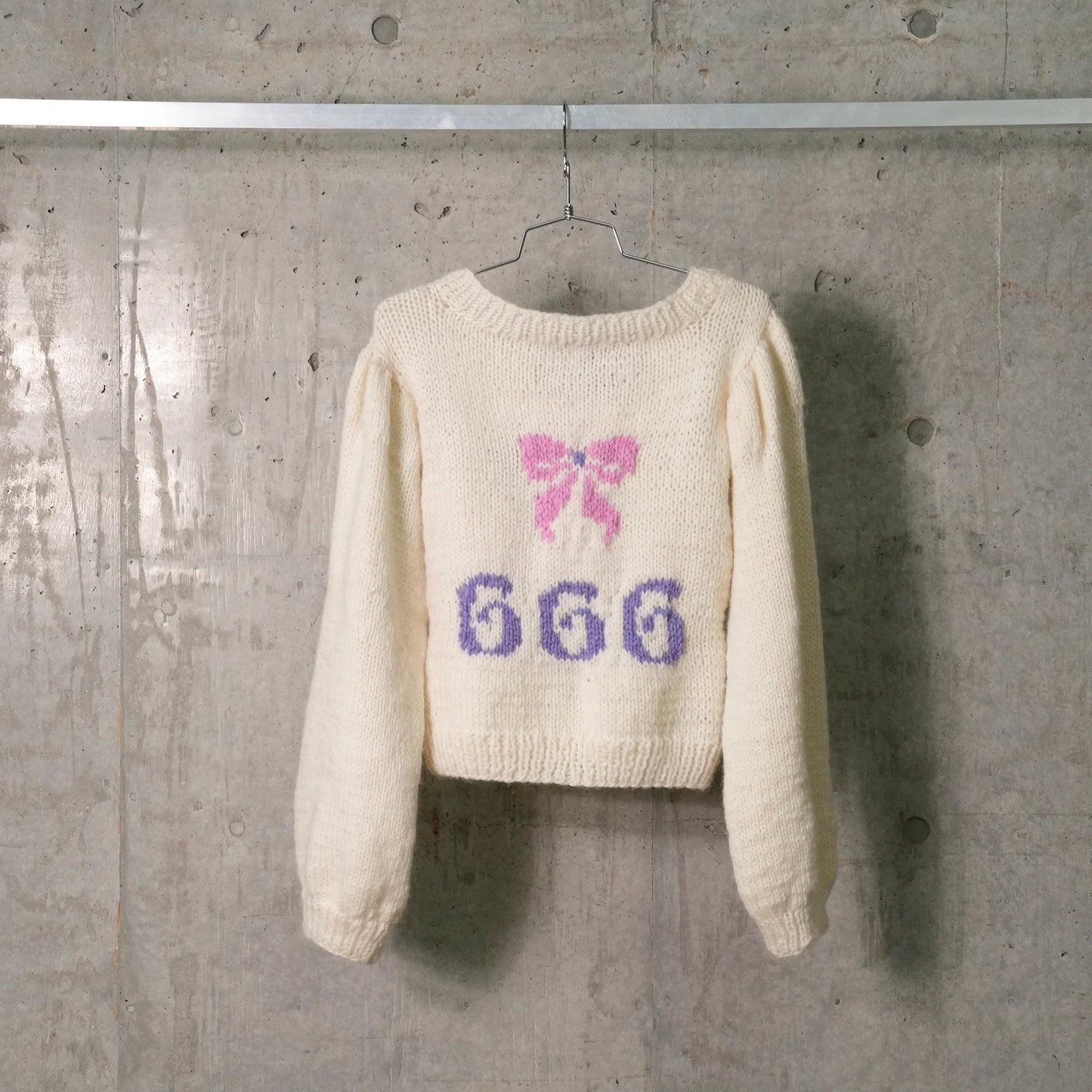 PREPPY PRINCESS SWEATER / WHITE/PINK/PURPLE