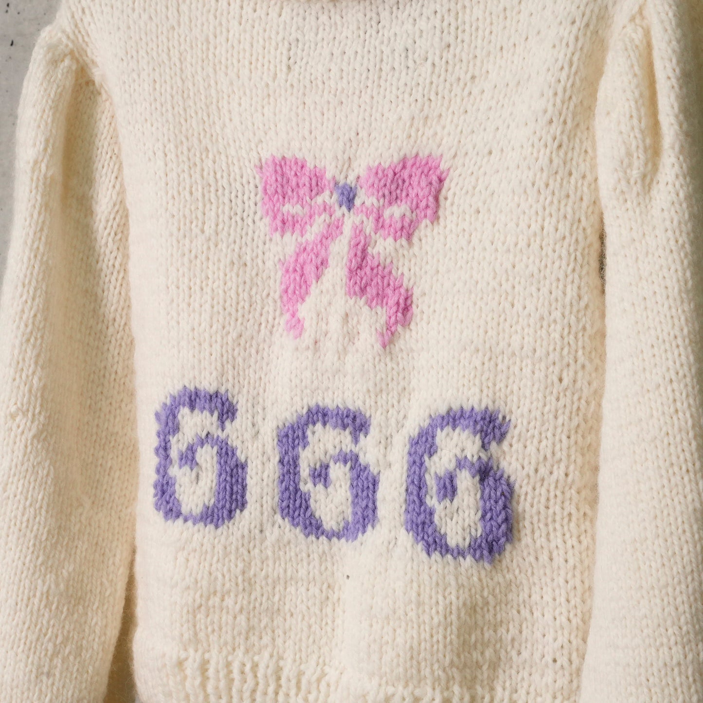 PREPPY PRINCESS SWEATER / WHITE/PINK/PURPLE