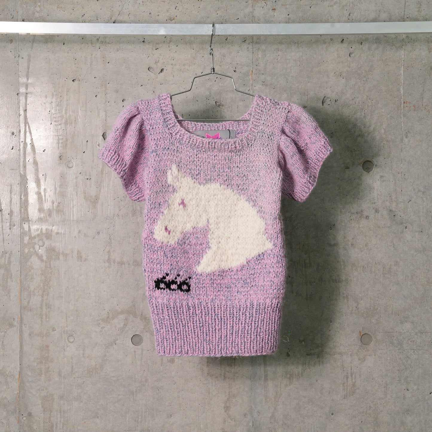 PONY KNIT BLOUSE / PINK/BLUE