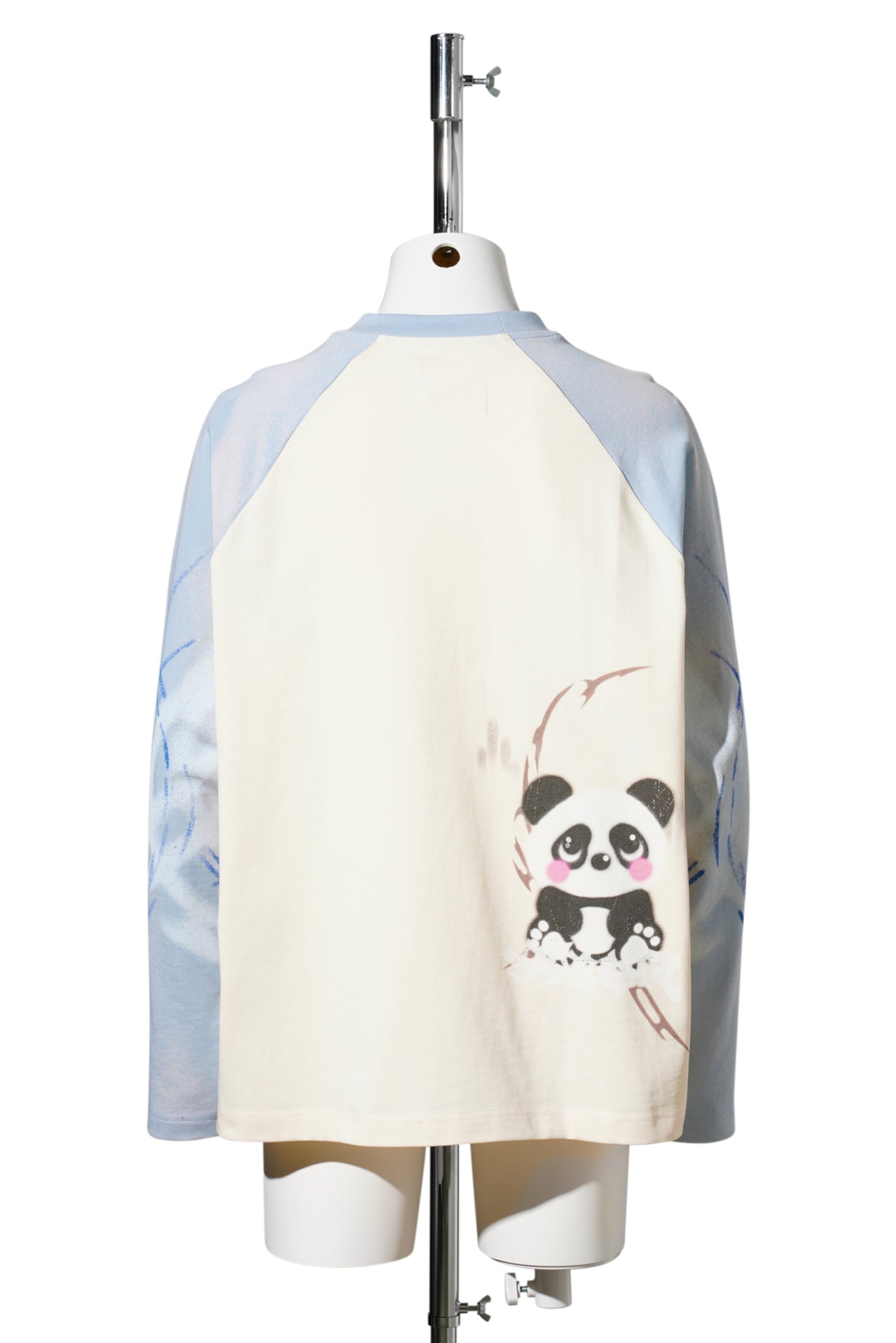 LONGONG SLEEVE T-SHIRT / WHITE BLUE