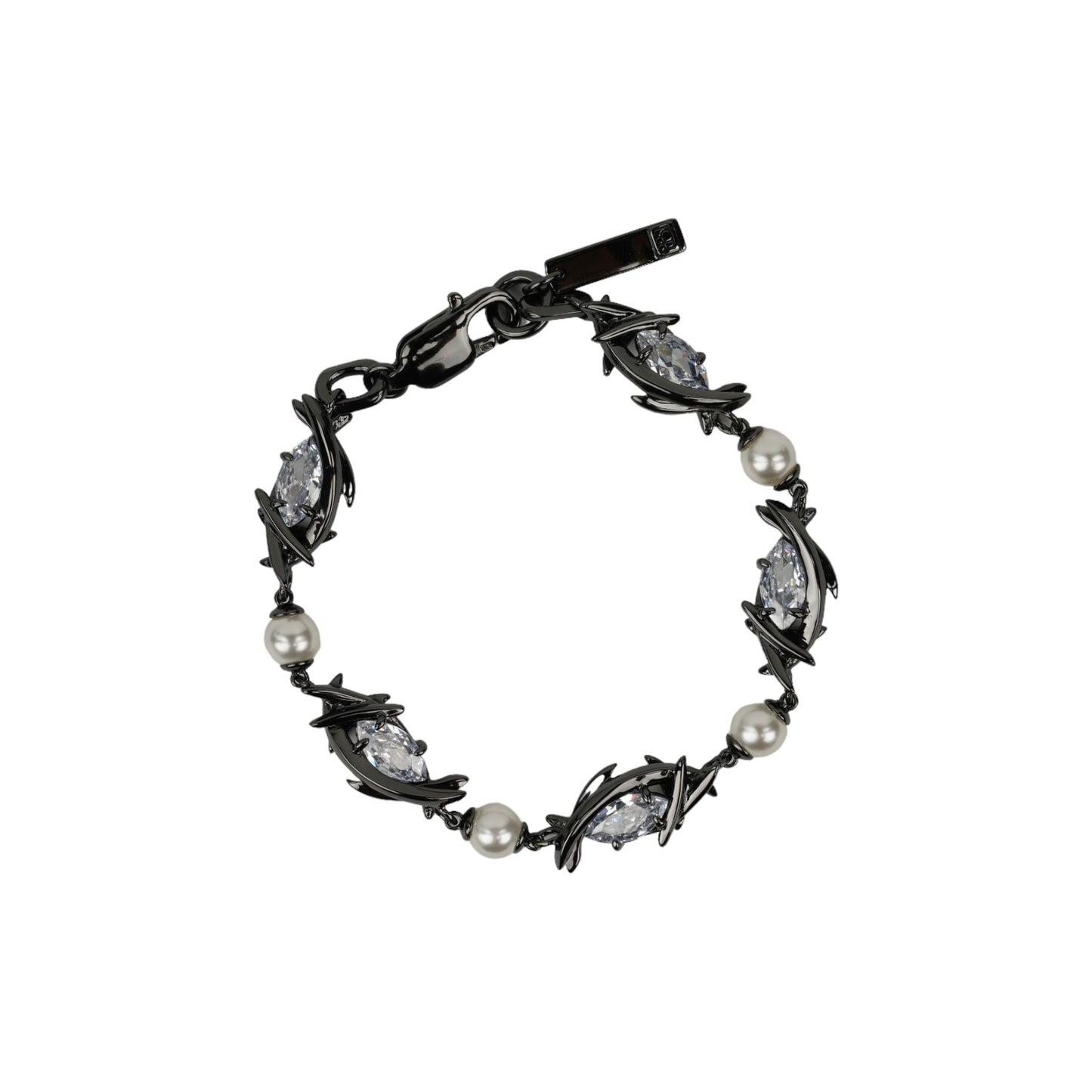 BLACK ERYN NAVETTE PEARL BRACELET / WHITE PEARL