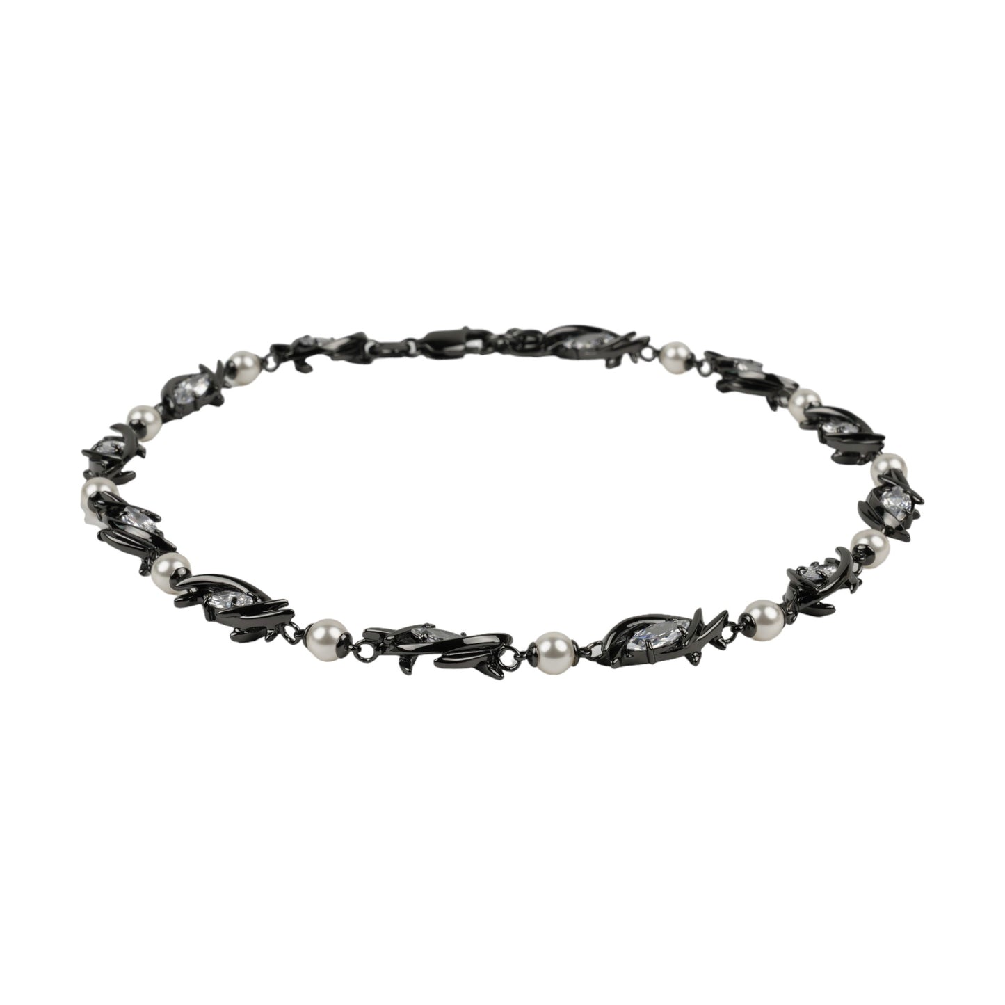 BLACK ERYN NAVETTE PEARL CHOKER / WHITE PEARL