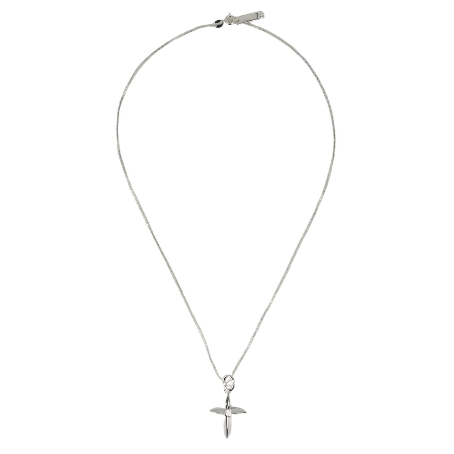 SILVER KAMON-EDGE CROSS NECKLACE / N/A