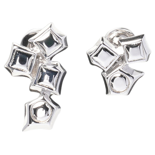 SILVER ROC-MOSAIC SET EARRINGS / SILVER