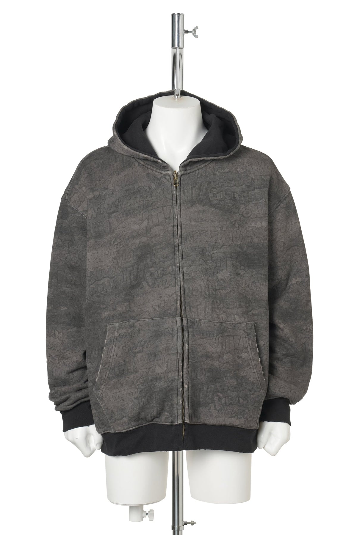REVERSIBLE COMICS ZIP HOODIE / BLACK