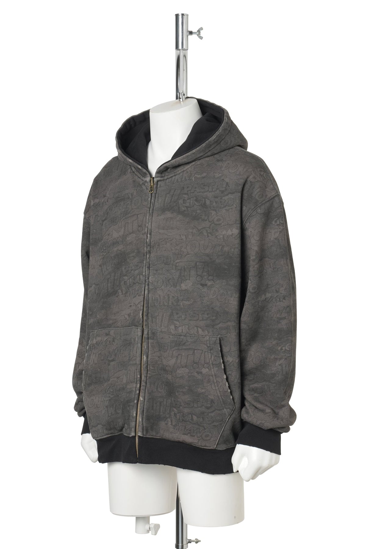 REVERSIBLE COMICS ZIP HOODIE / BLACK