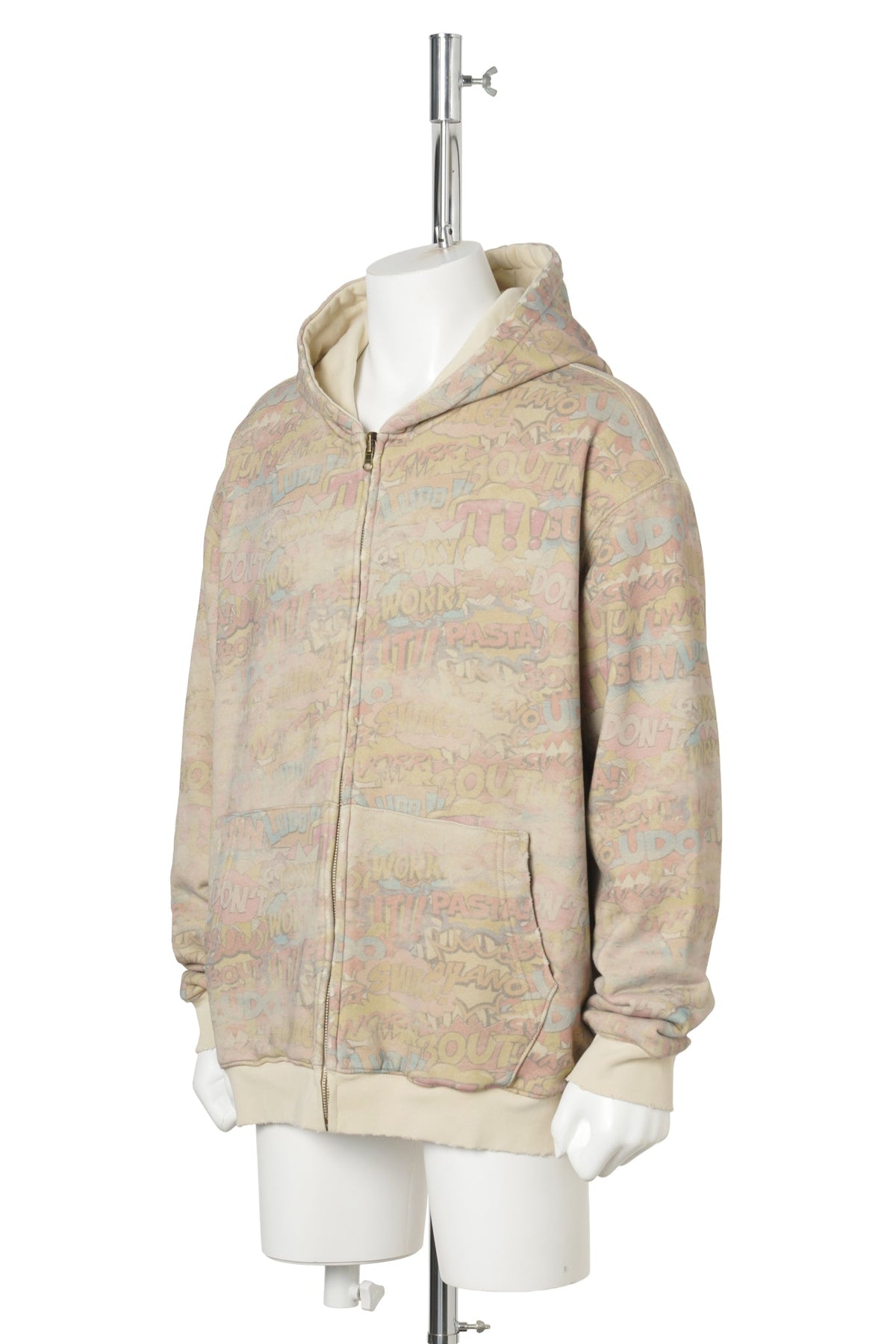 REVERSIBLE COMICS ZIP HOODIE / CREAM