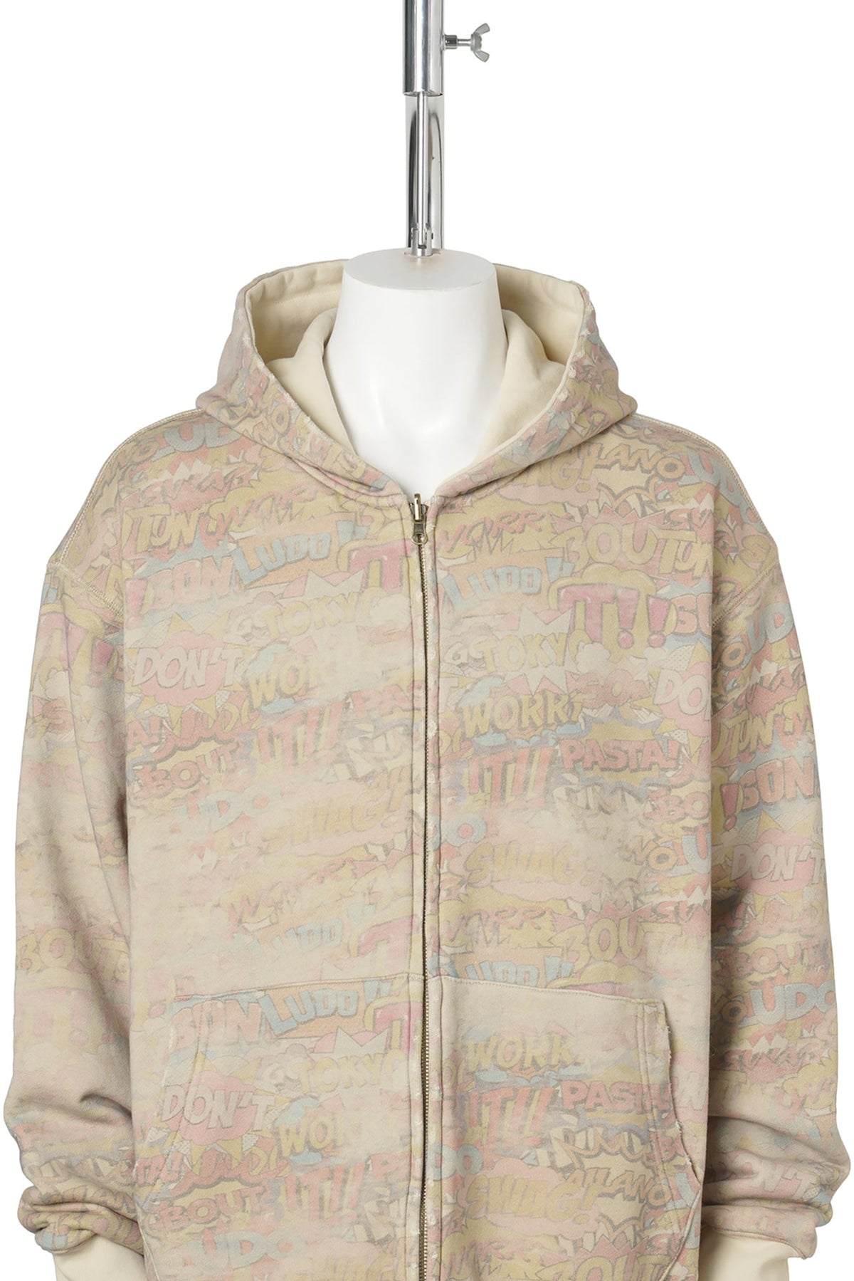 REVERSIBLE COMICS ZIP HOODIE / CREAM