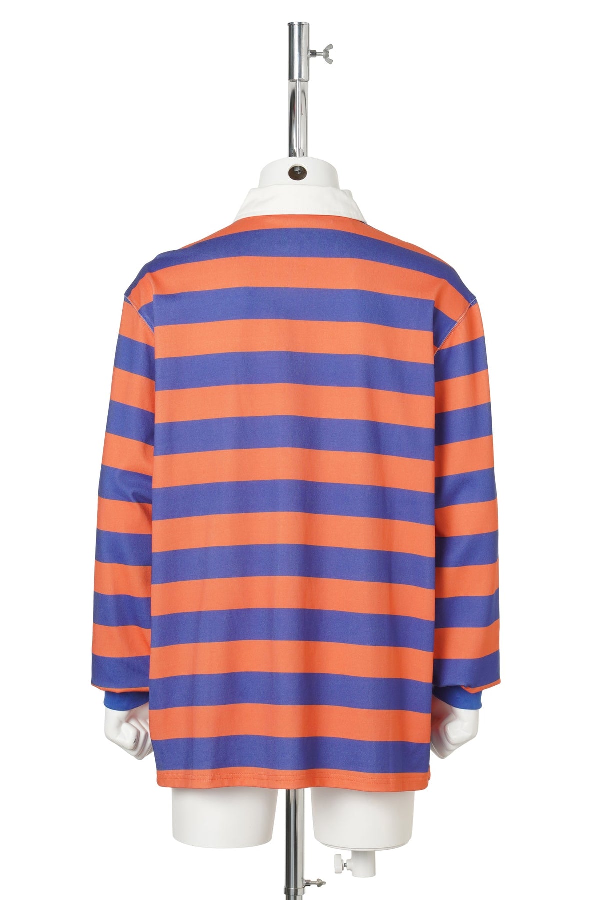 YUMI STRIPED LS POLO / ORANGE/BLUE