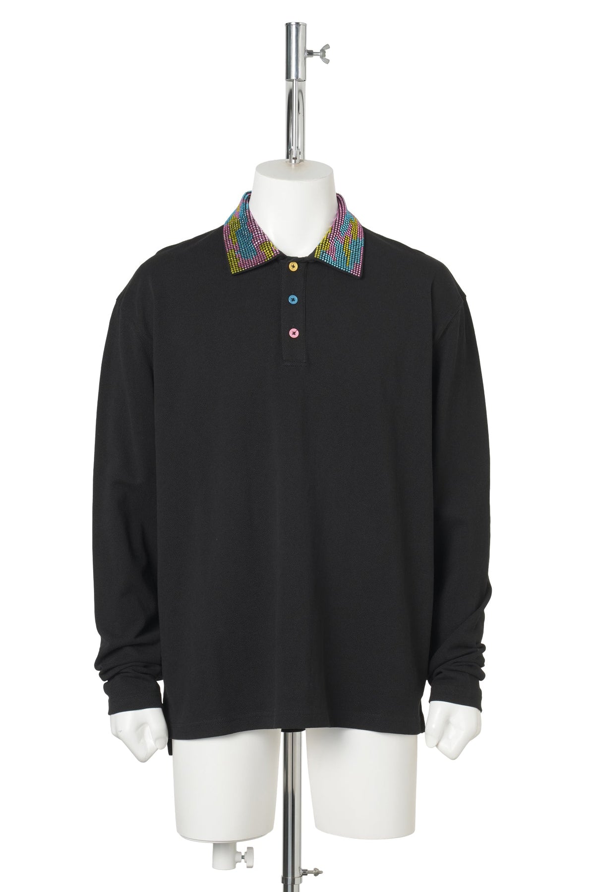 ICED OUT LS POLO / BLACK