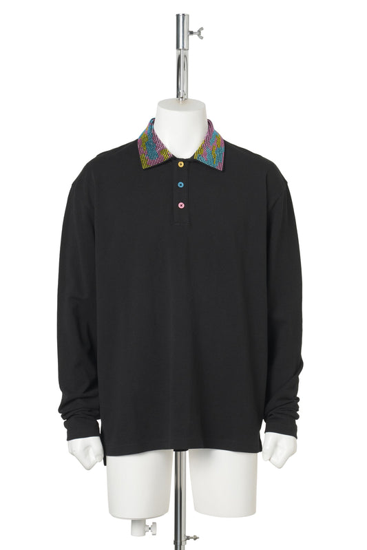 ICED OUT LS POLO / BLACK