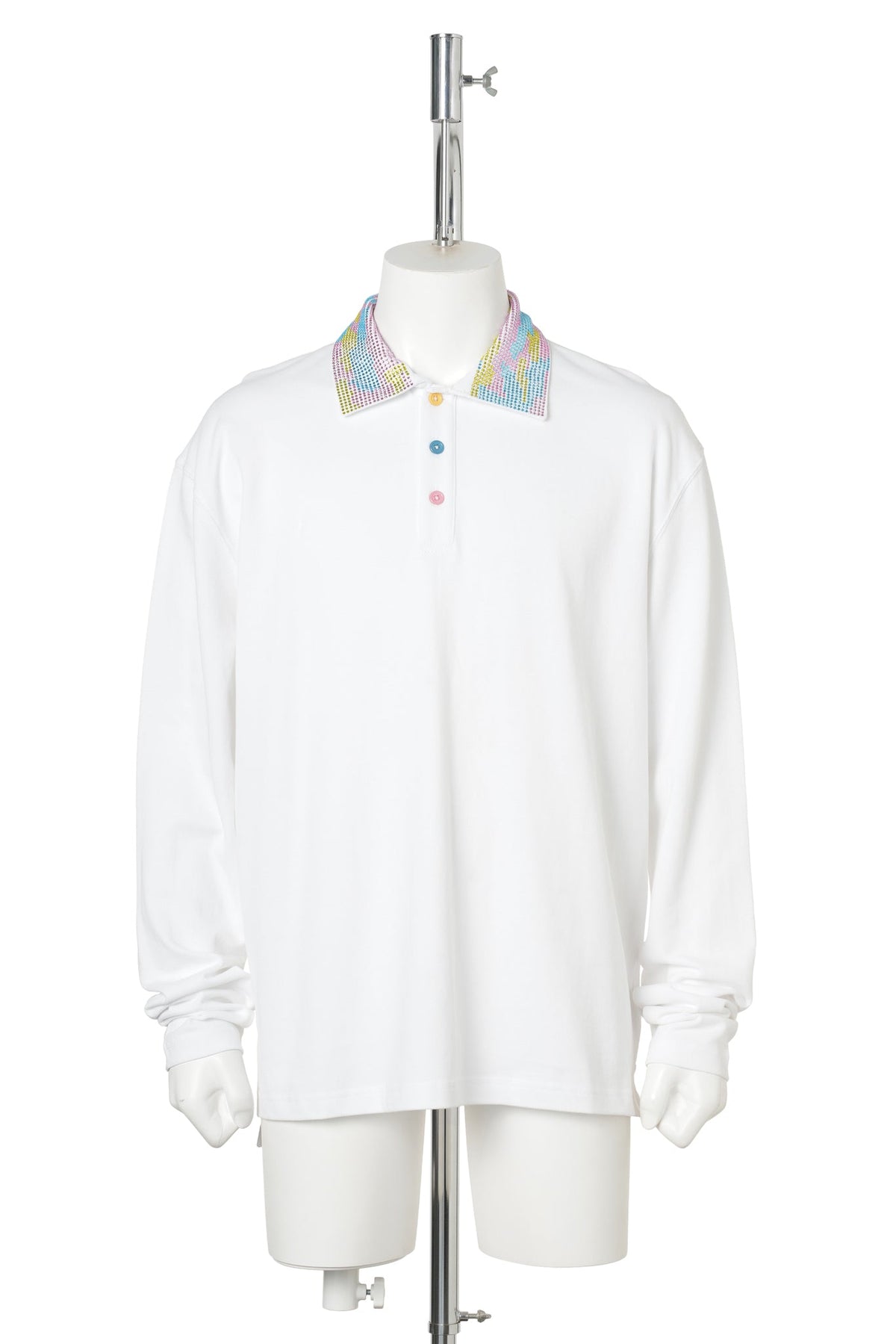 ICED OUT LS POLO / WHITE