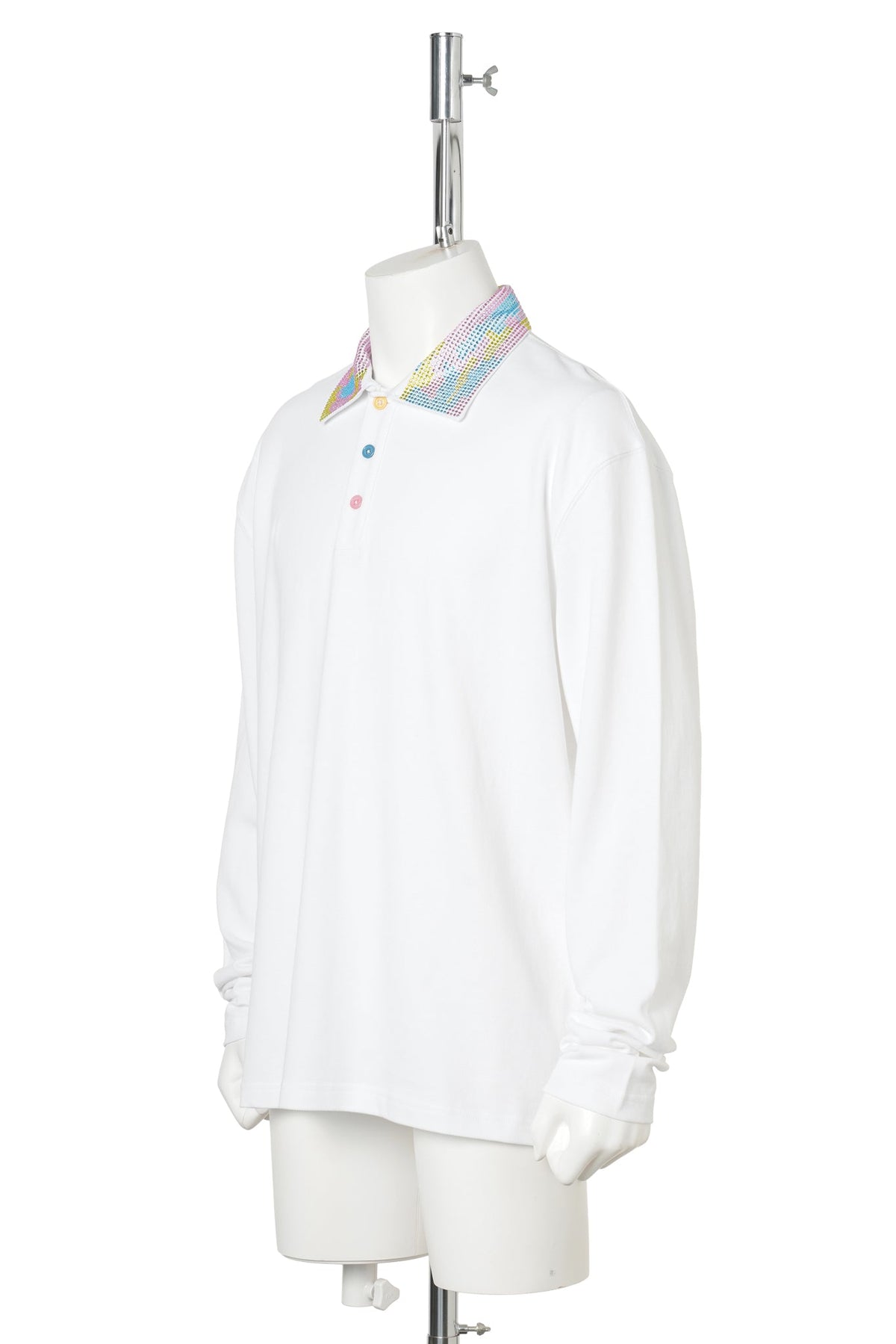 ICED OUT LS POLO / WHITE