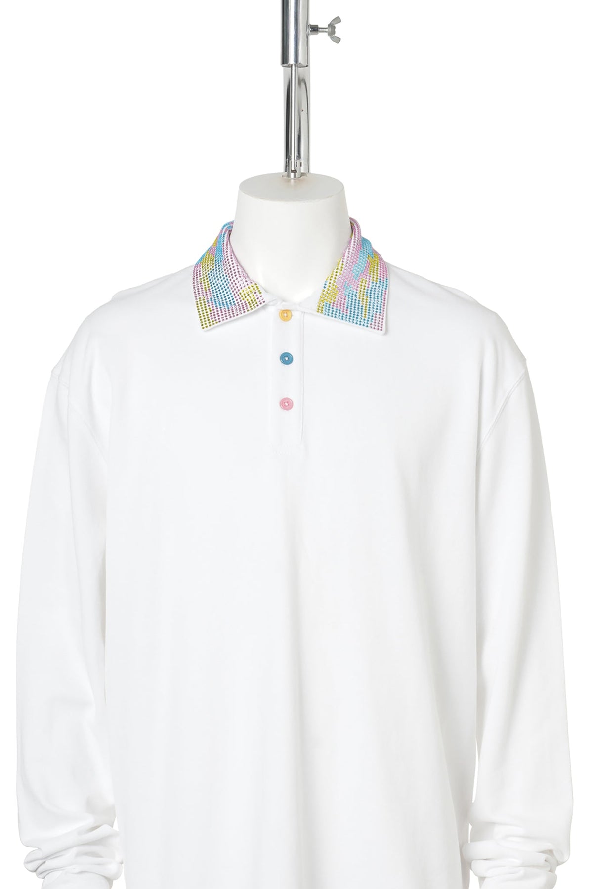 ICED OUT LS POLO / WHITE