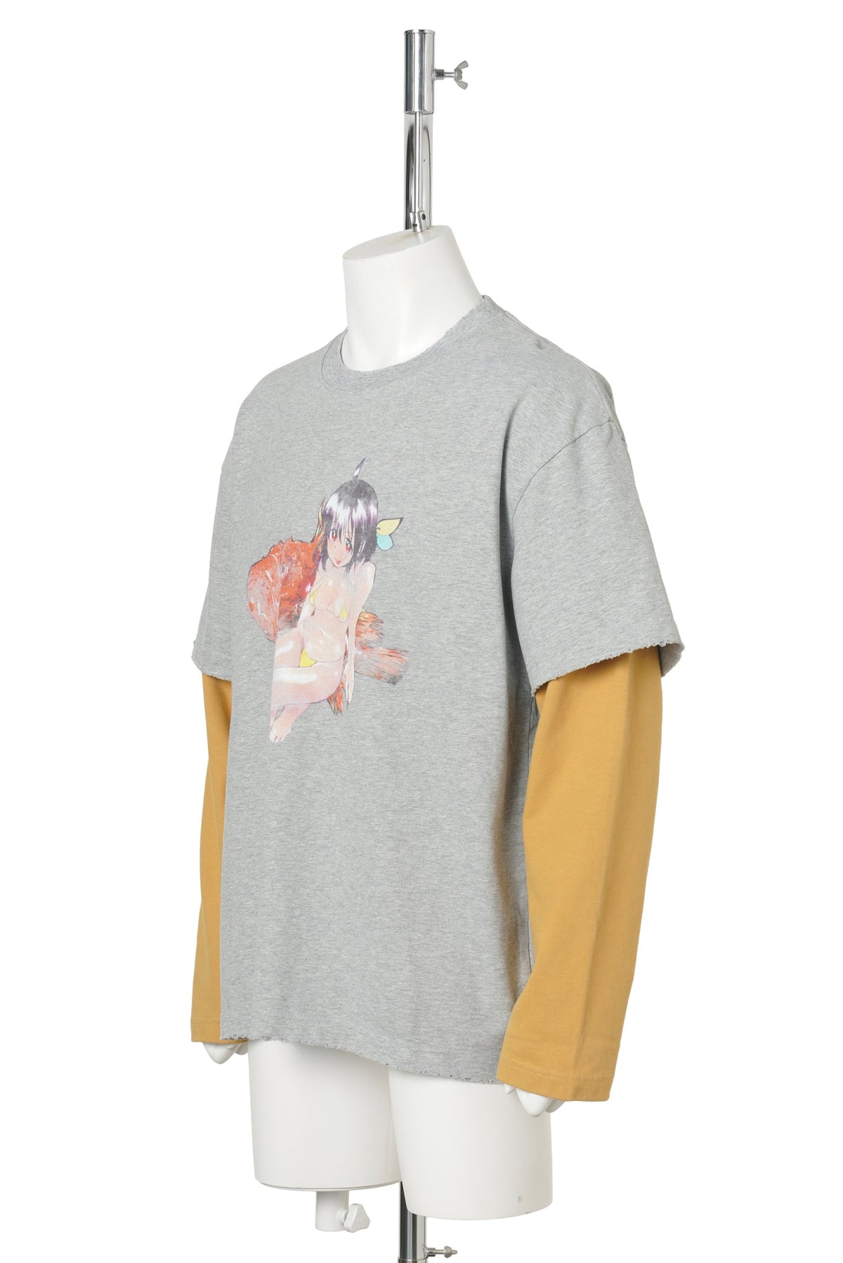 YUKI LAYERED LS - CAPPONE / GREY/YELLOW