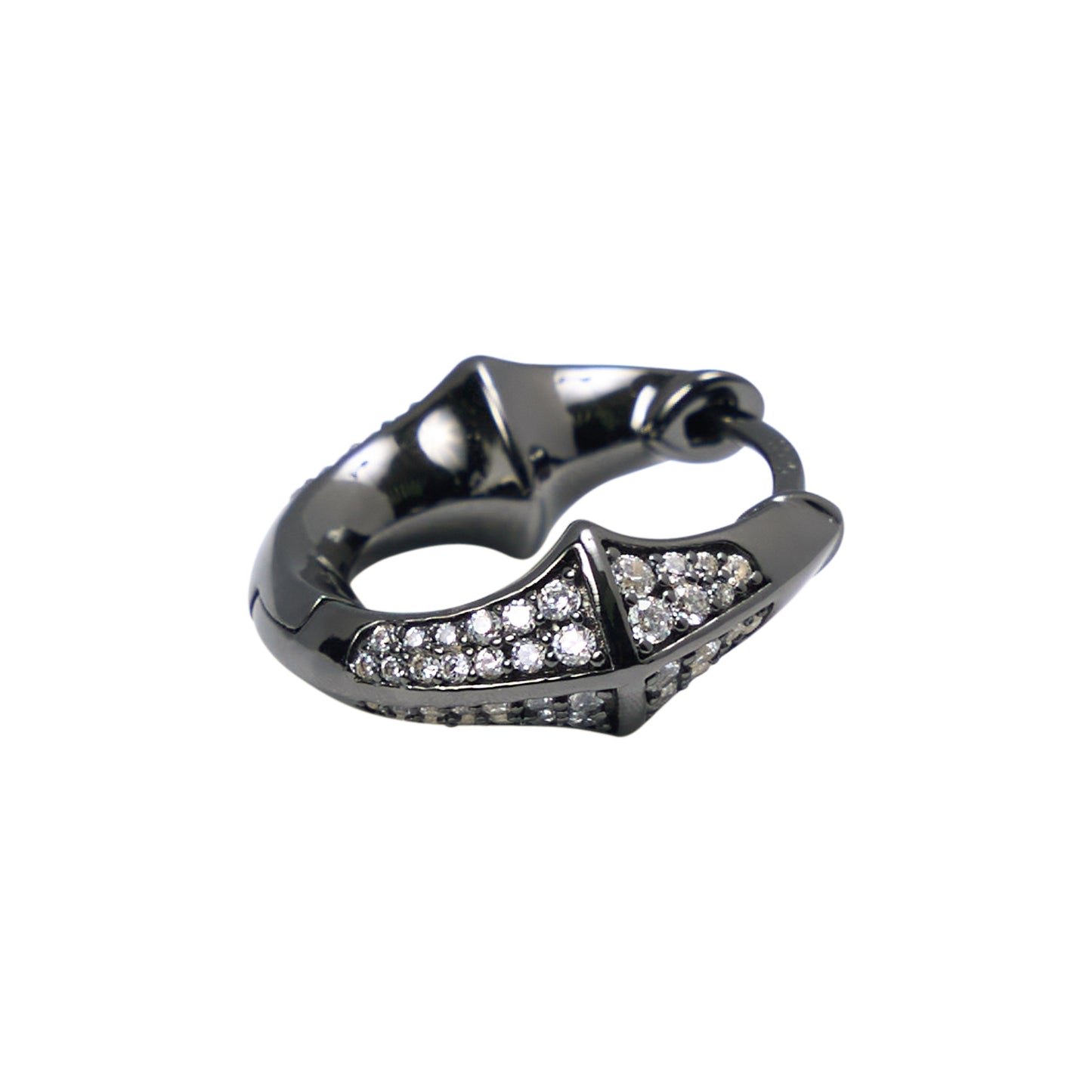 SMALL SURINITY PAVÉ HOOP EARRINGS / BLACK WHITE