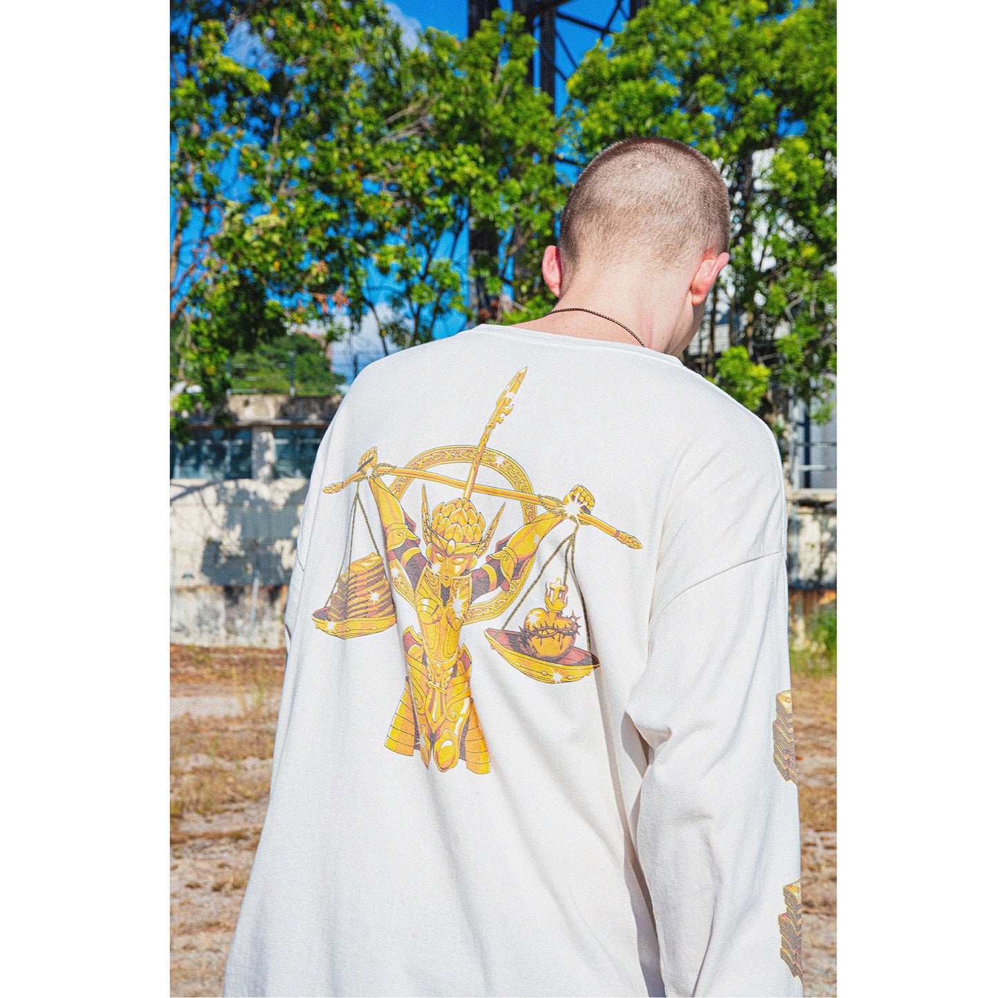 SAINT Mxxxxxx x CLOT CL_LS T-SHIRT/聖闘士 / WHITE