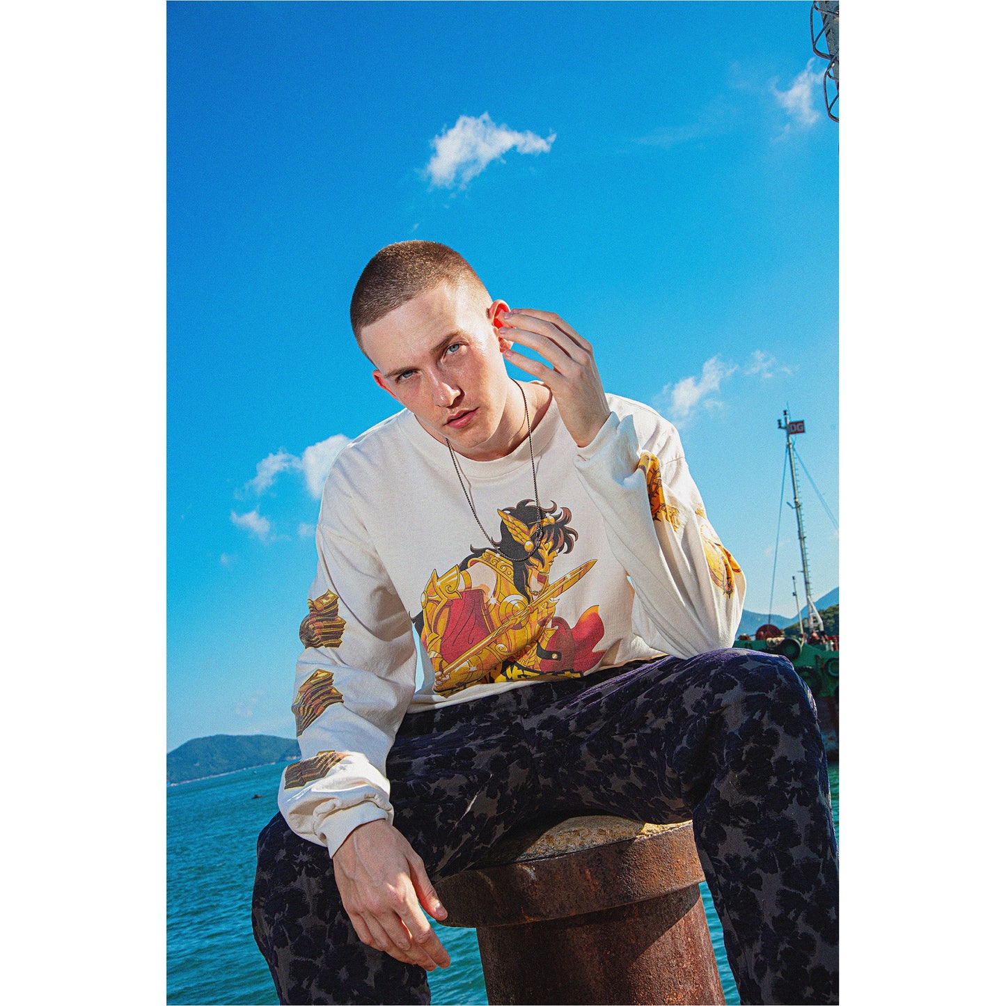 SAINT Mxxxxxx x CLOT CL_LS T-SHIRT/聖闘士 / WHITE