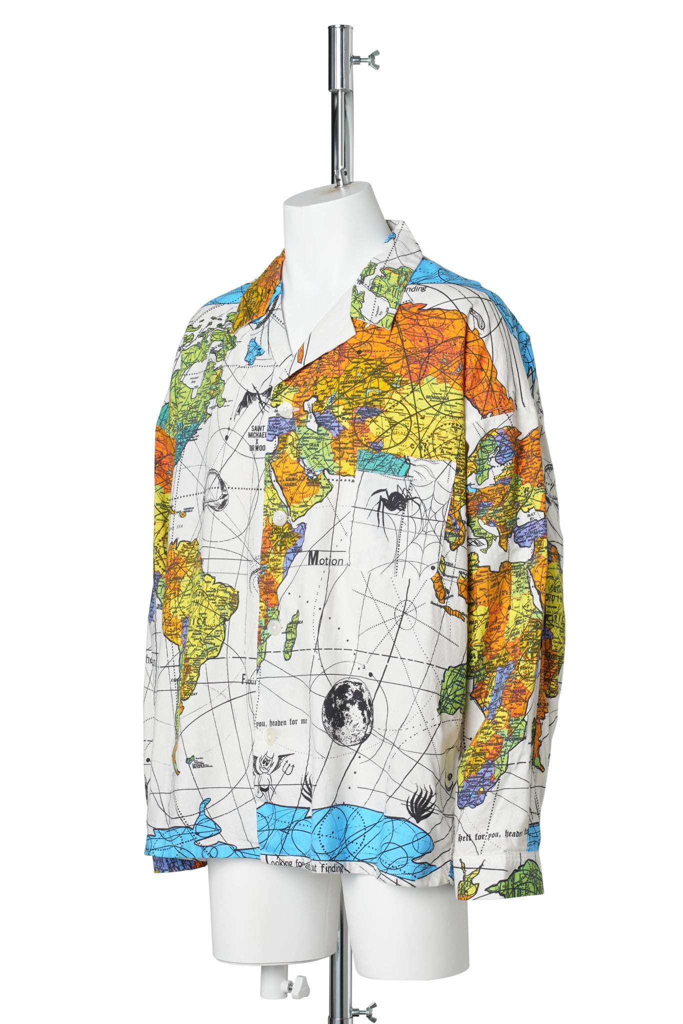 Dr.Woo DW_PAJAMA SHIRT/WORLD MAP / WHITE